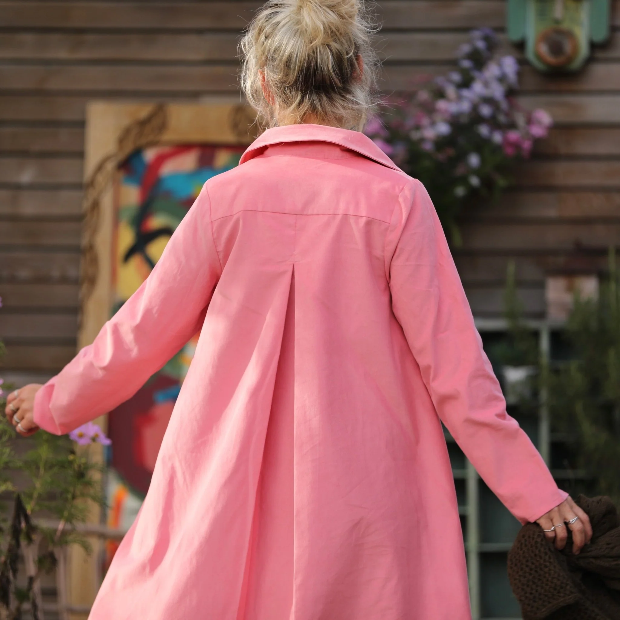 Robe Carole – Velours milleraies Rose Pétale - Image 9