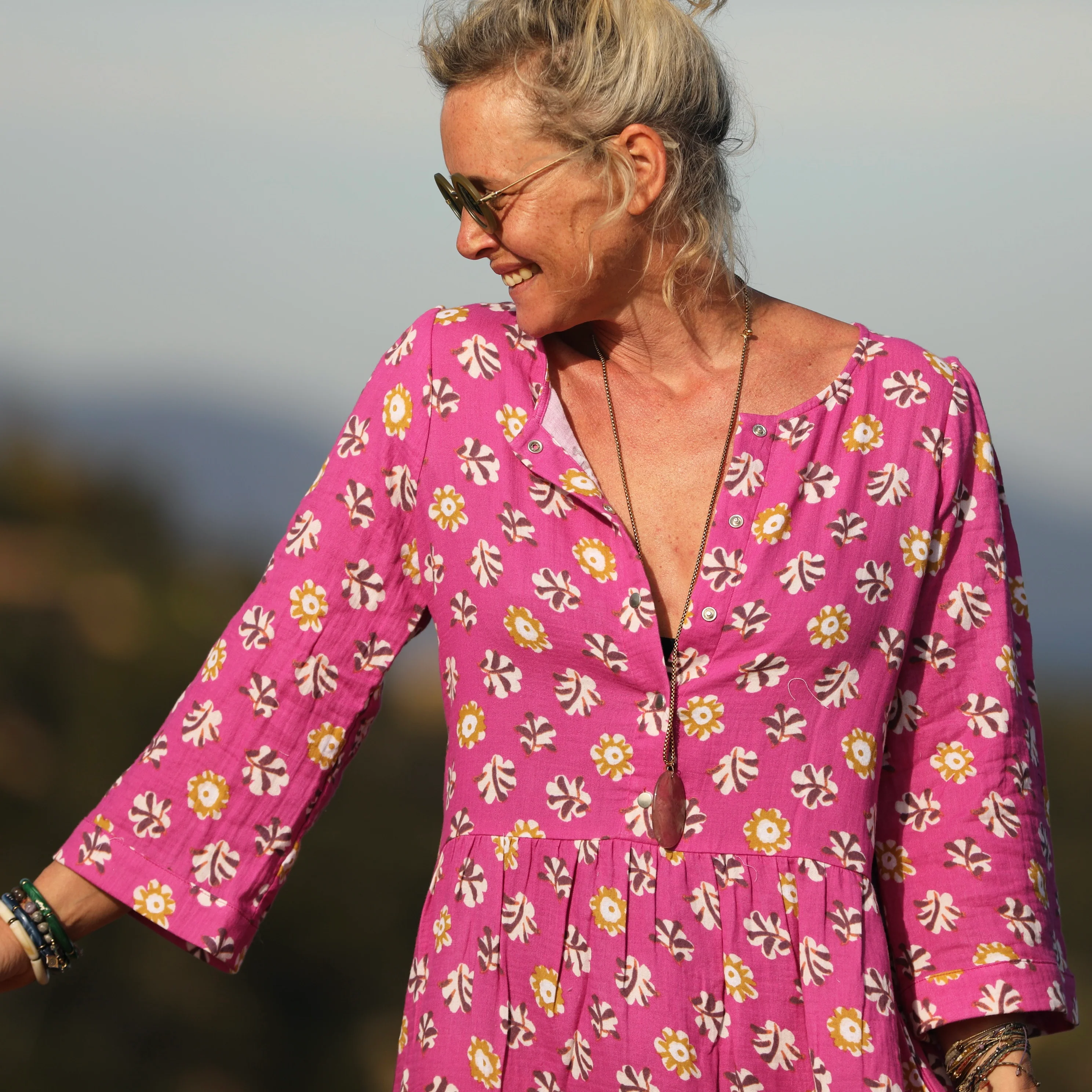Robe Eglantine - double gaze de coton Songe boisé - Image 8