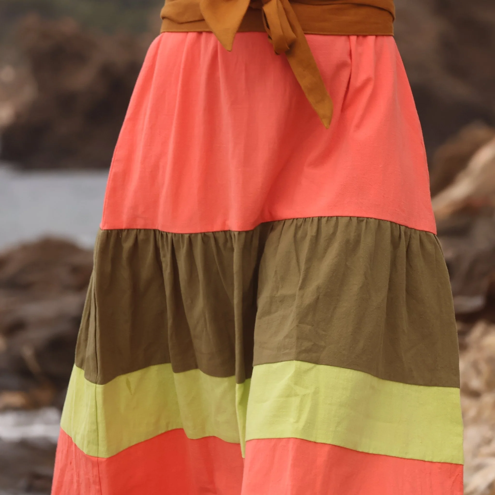 Robe Gitane - coton lavé corail - Image 5