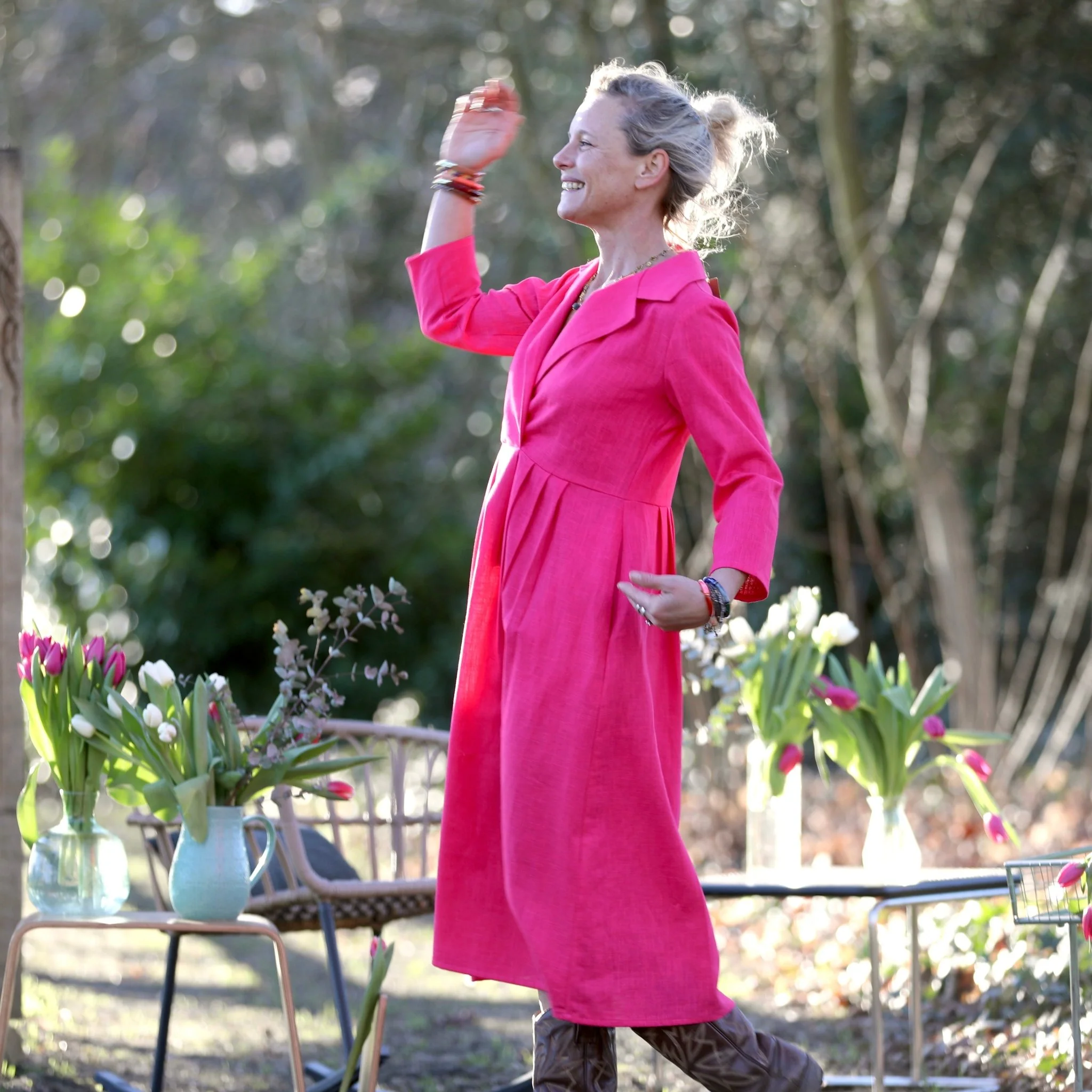 Robe Hazel- Lin fuchsia - Image 3