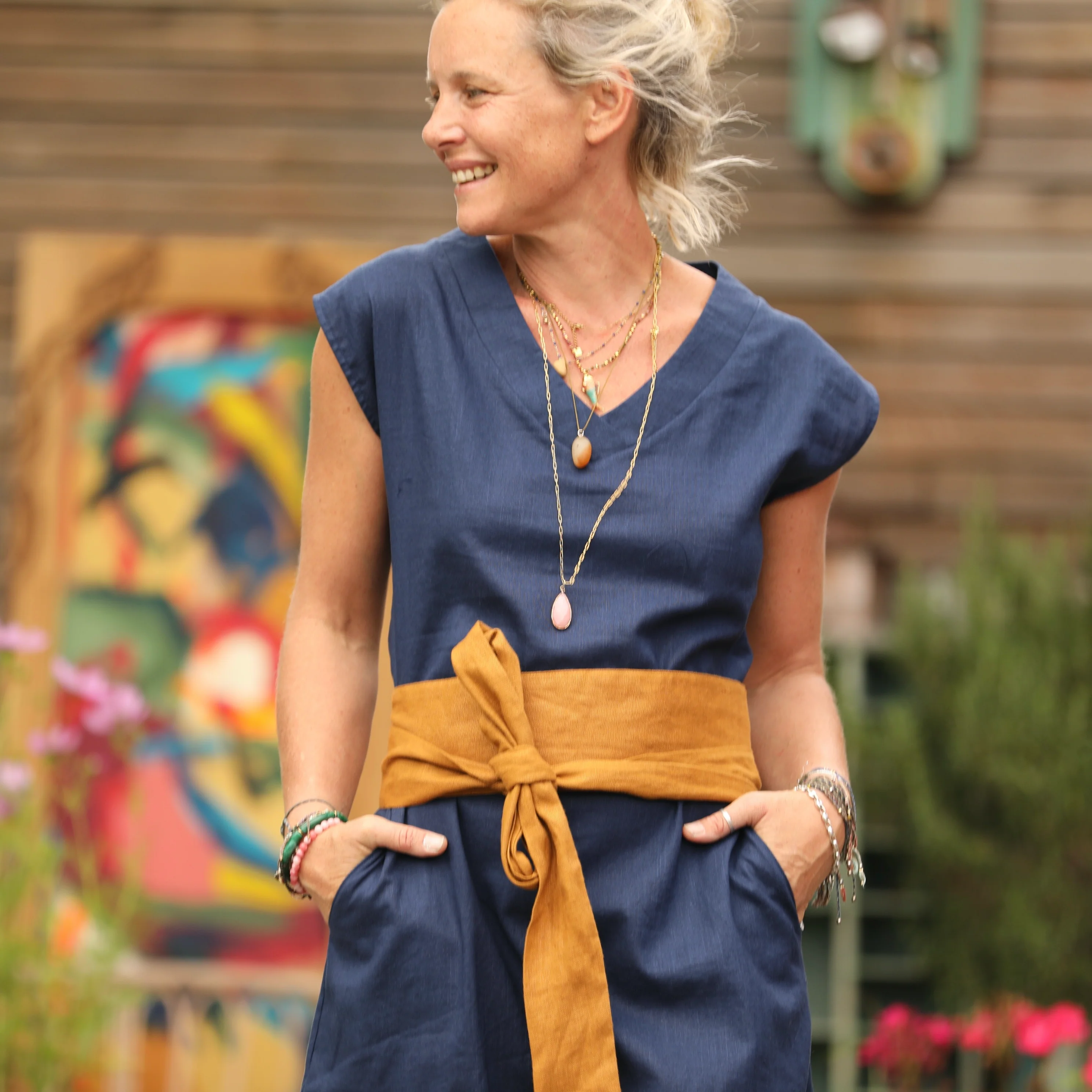 Robe Ivy - lin bleu indigo - Image 8