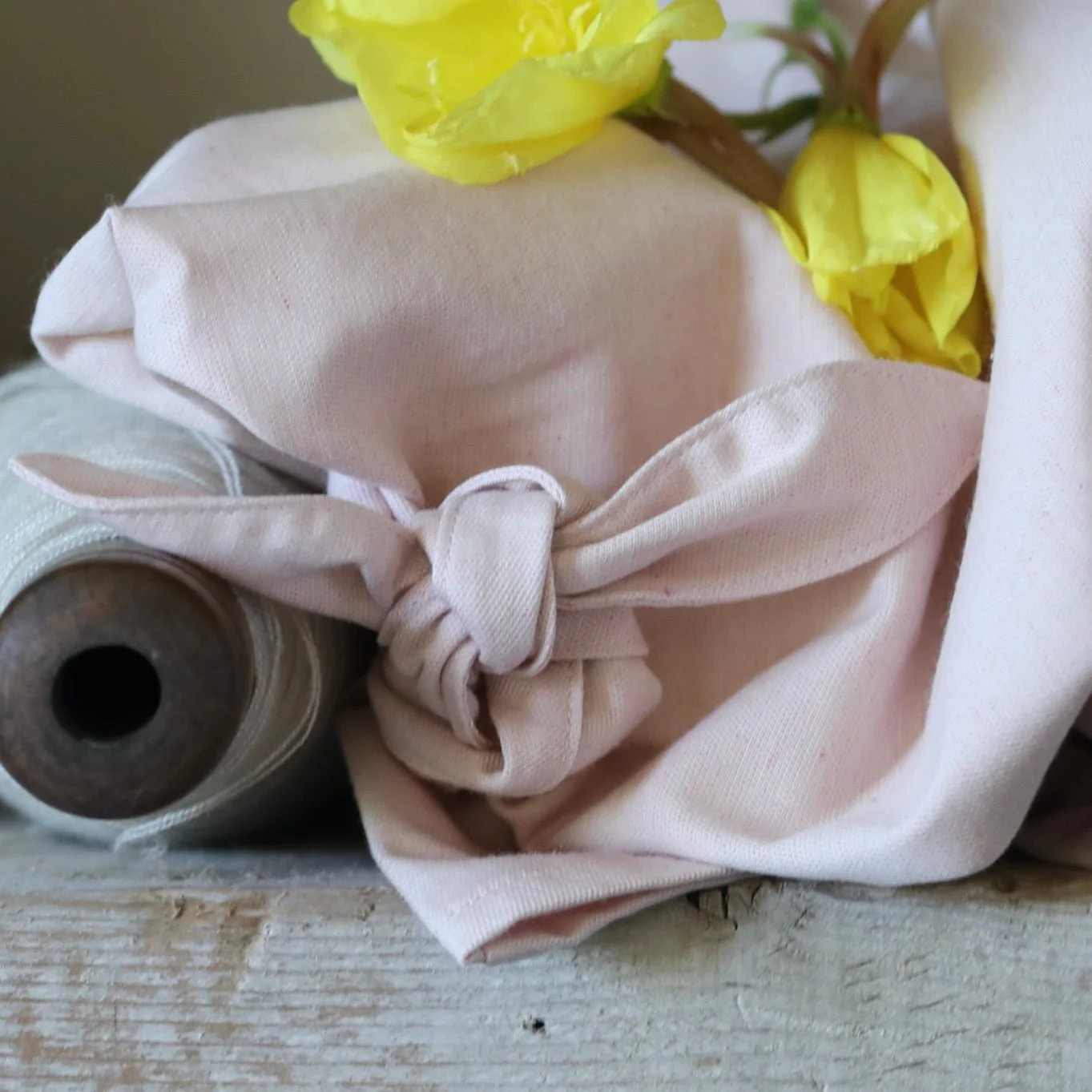 Robe Laëtitia - coton chiné rose poudré - Image 2