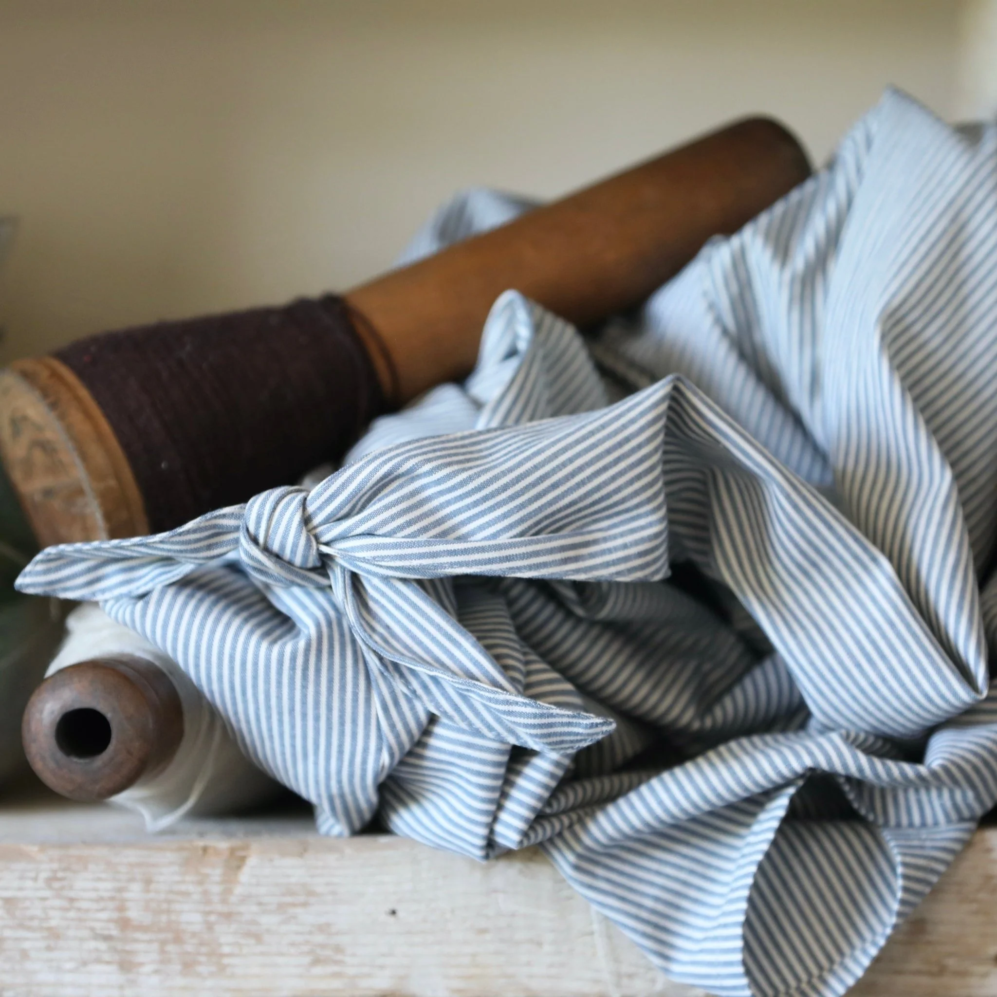 Robe Laëtitia - coton rayé bleu - Image 2