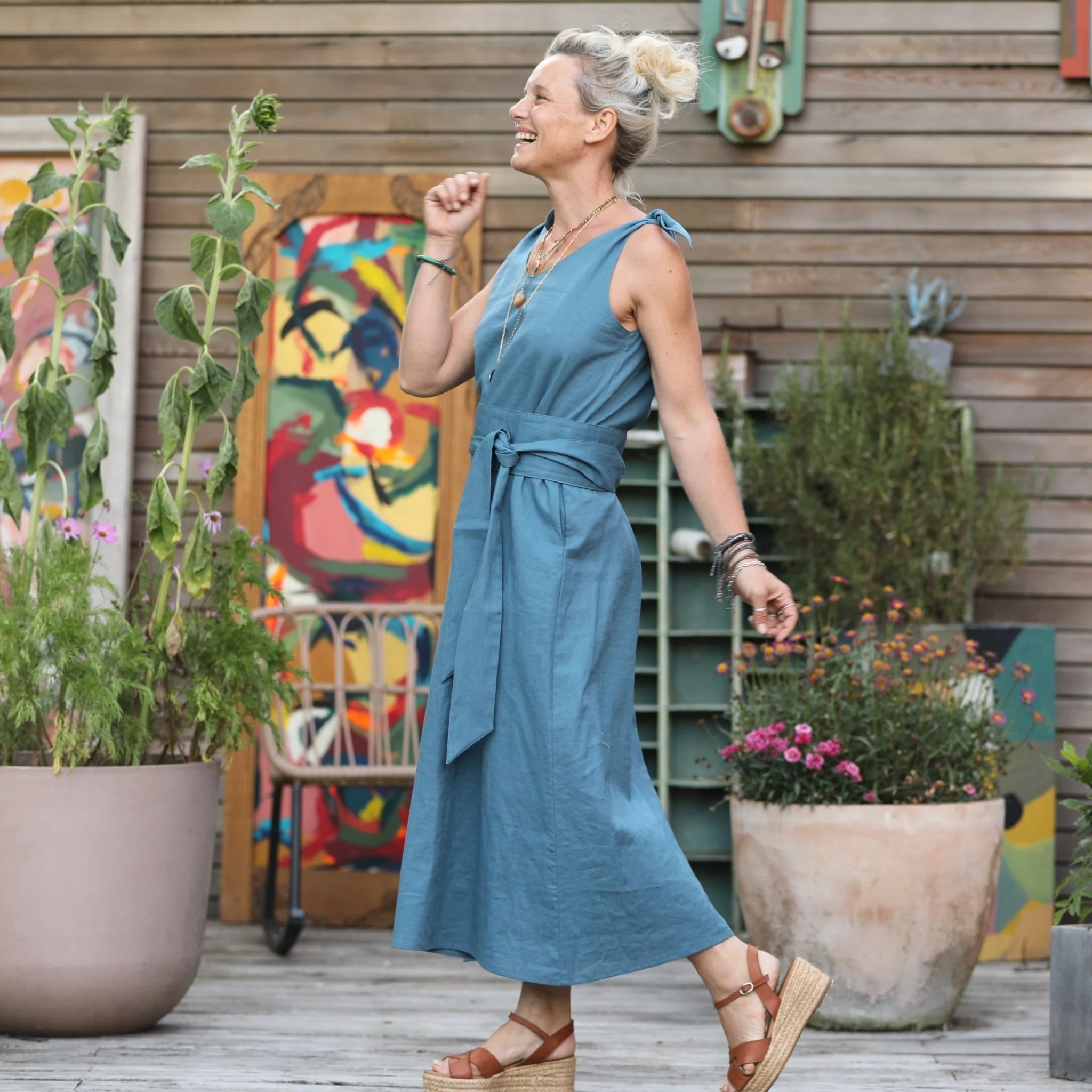 Robe Laëtitia - lin navy - Image 12