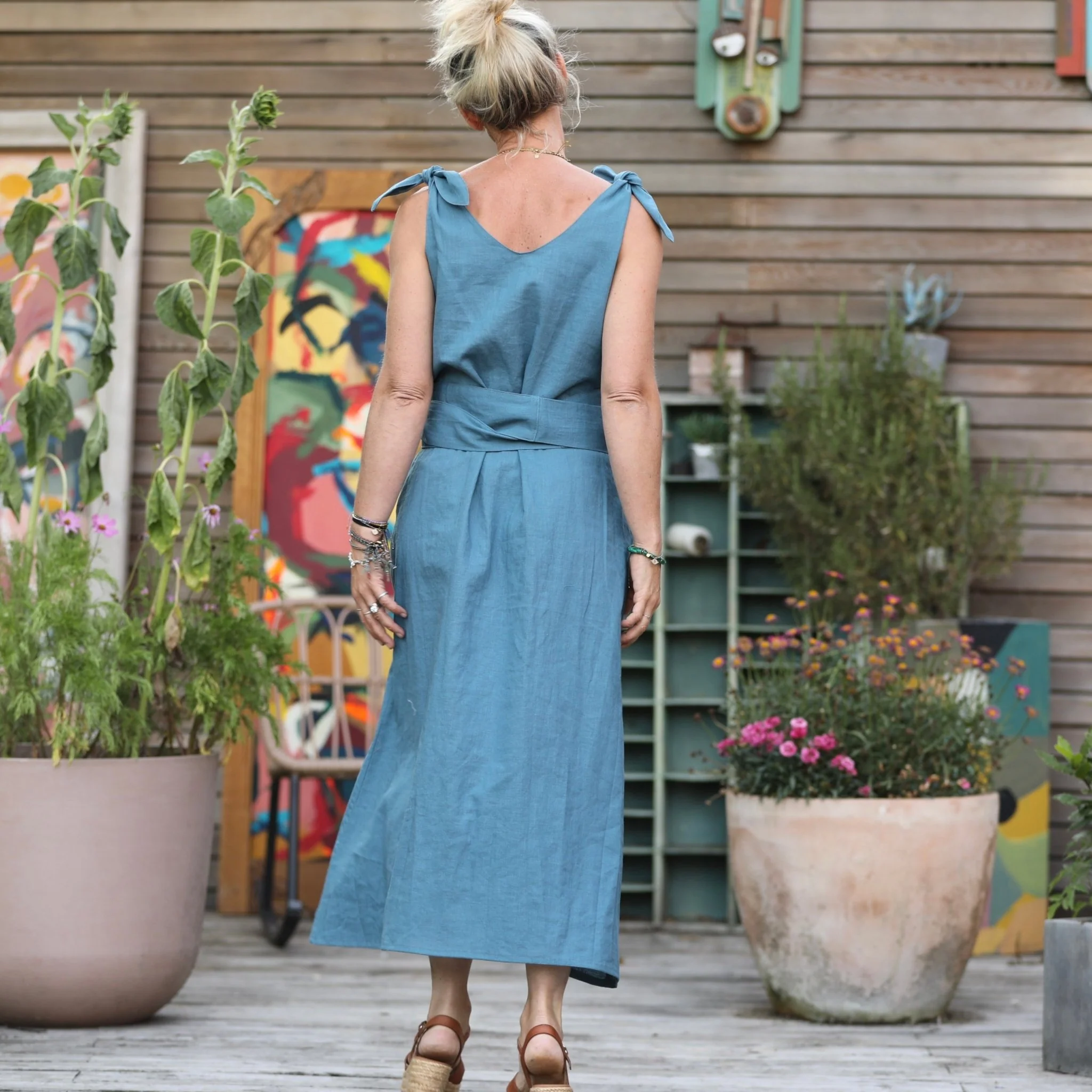 Robe Laëtitia - lin navy - Image 13