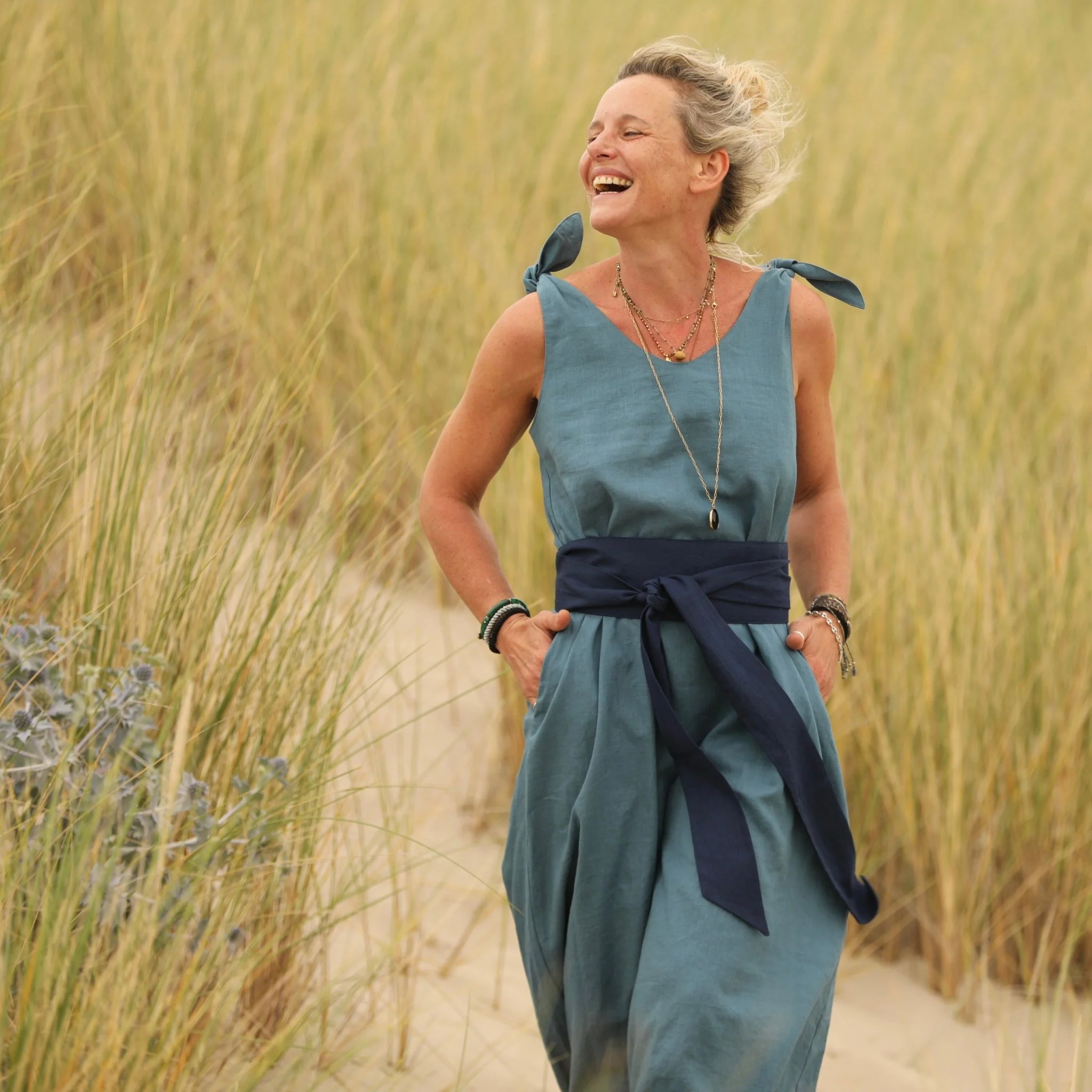 Robe Laëtitia - lin navy - Image 6
