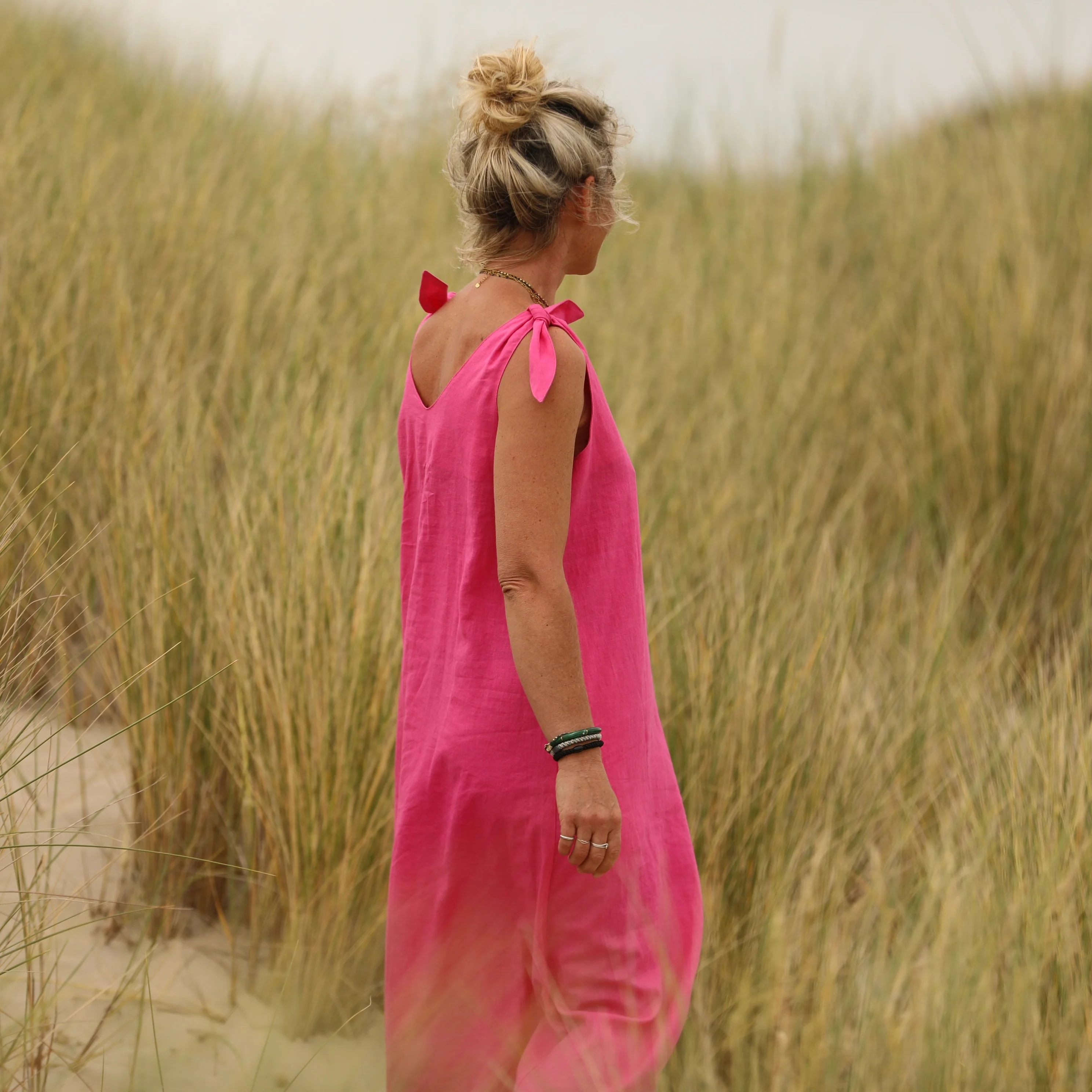 Robe Laëtitia - lin rose fluo - Image 6