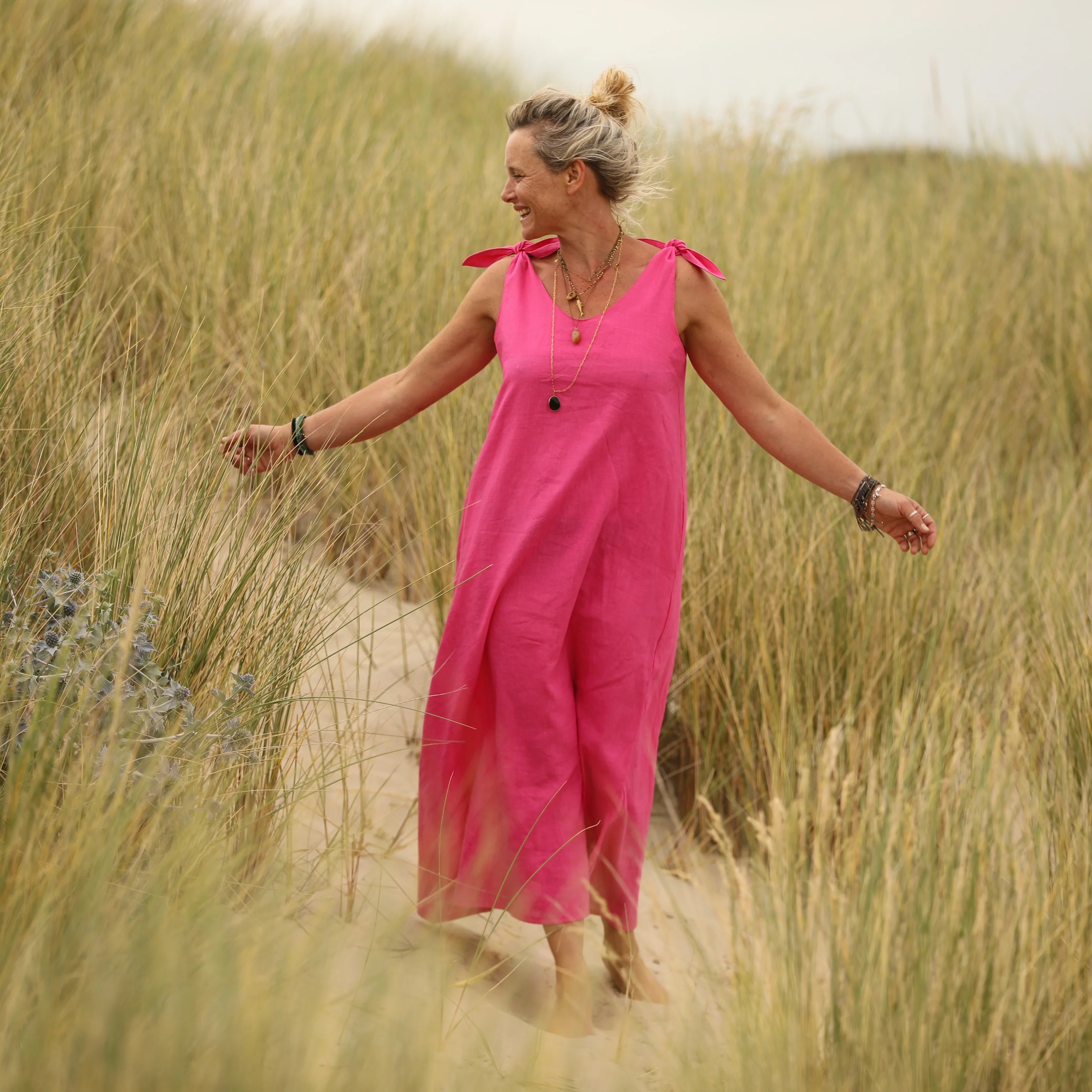 Robe Laëtitia - lin rose fluo - Image 7