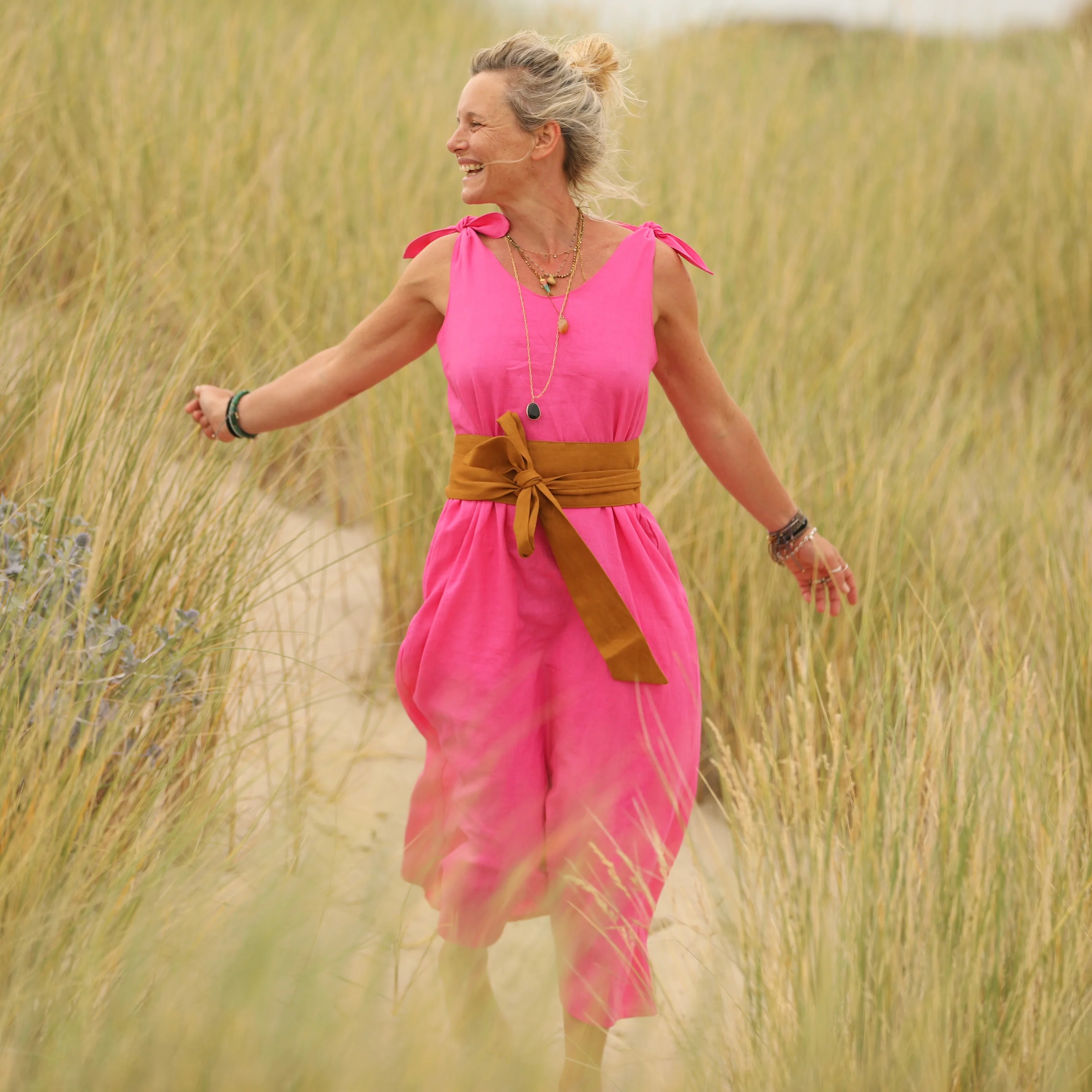 Robe Laëtitia - lin rose fluo - Image 8