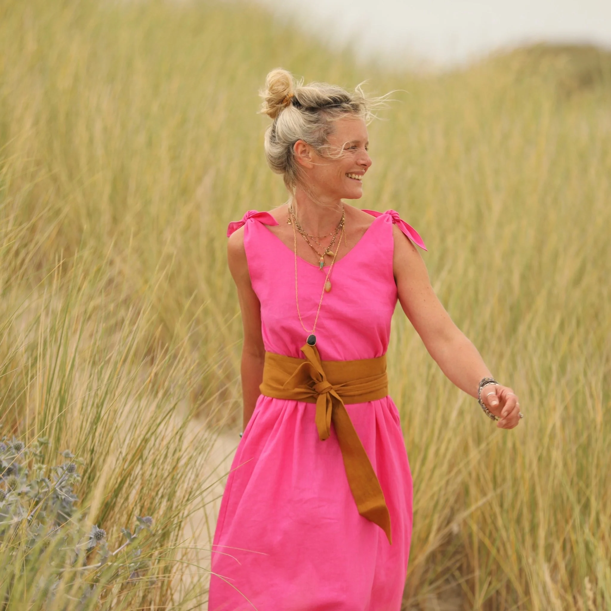 Robe Laëtitia - lin rose fluo - Image 9