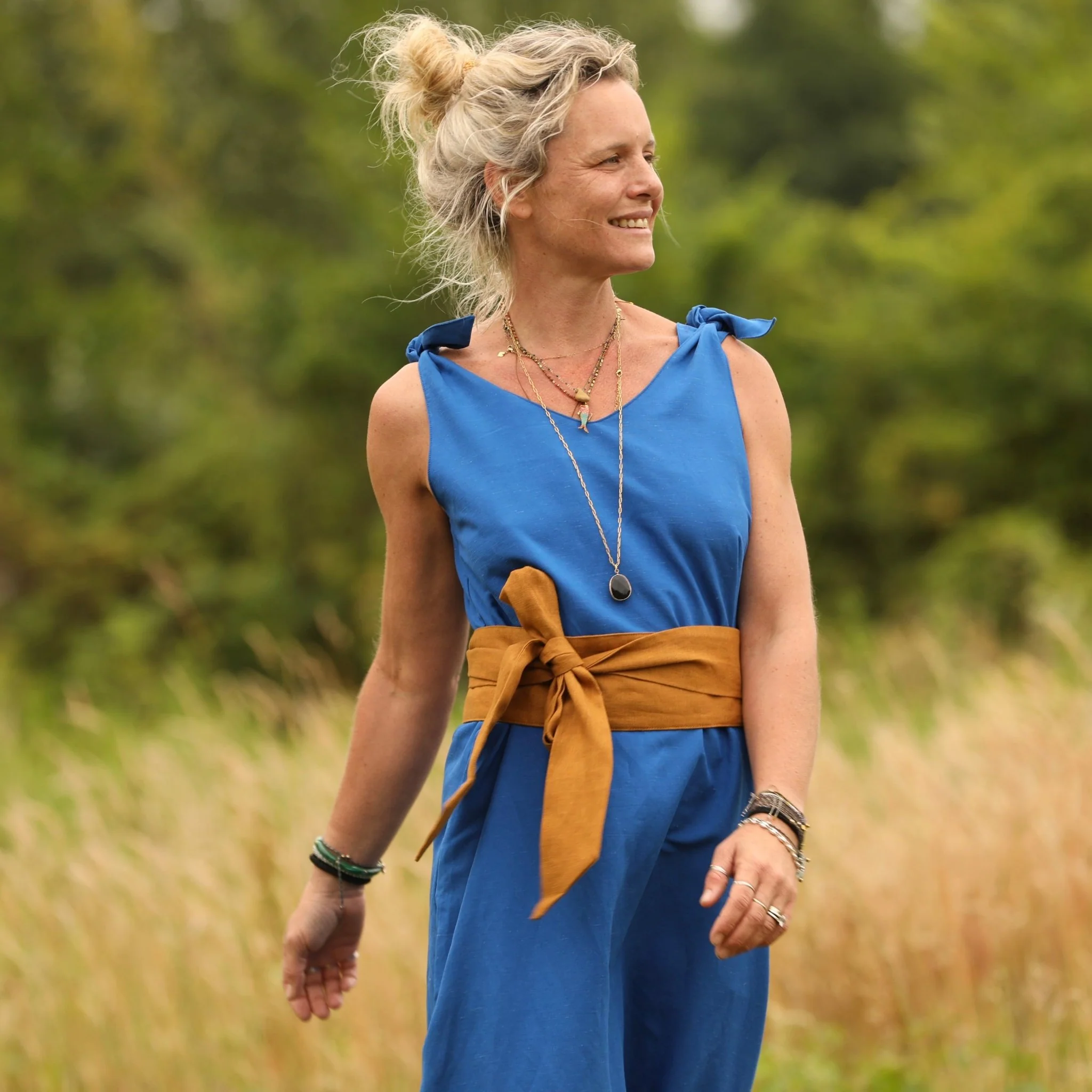 Robe Laëtitia - lin bleu majorelle - Image 4