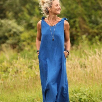 Robe Laëtitia - lin bleu majorelle - Image 6