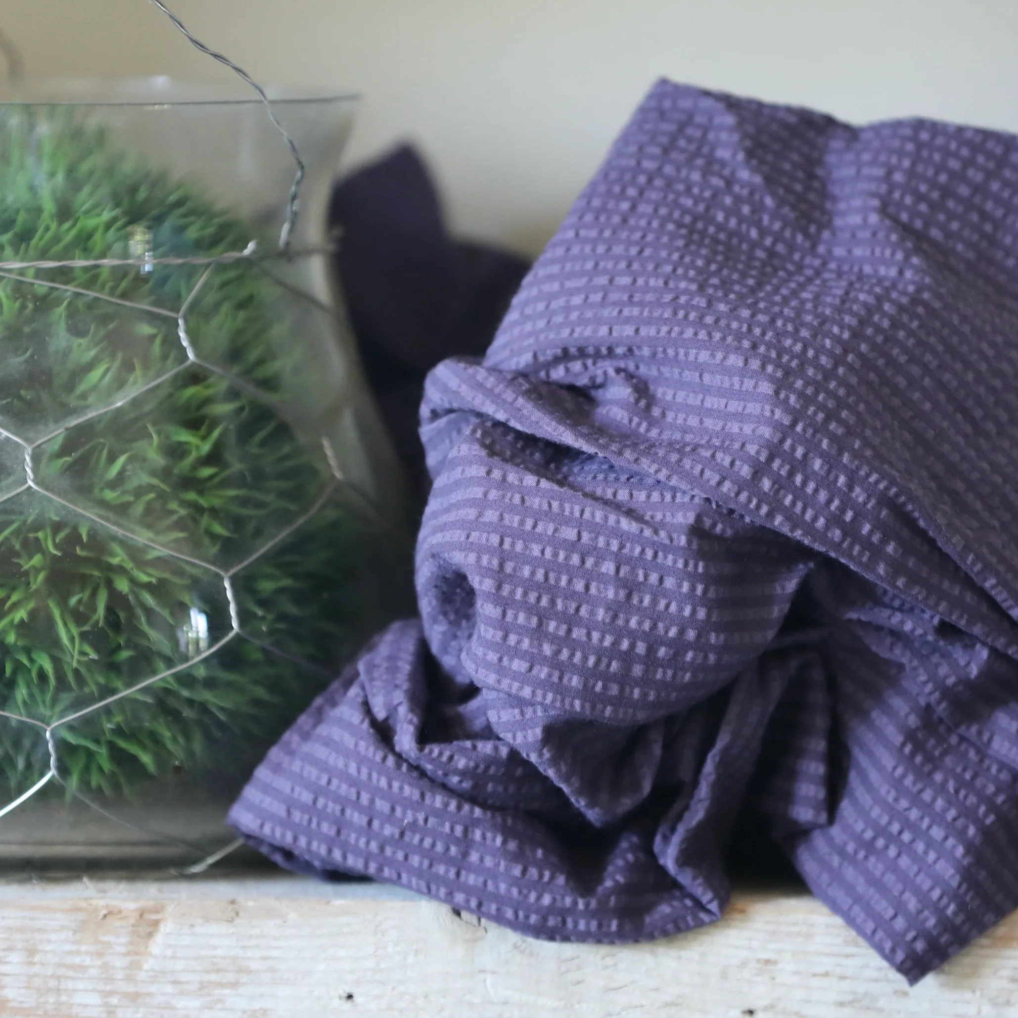 Robe Laëtitia - Seersucker de coton prune - Image 2