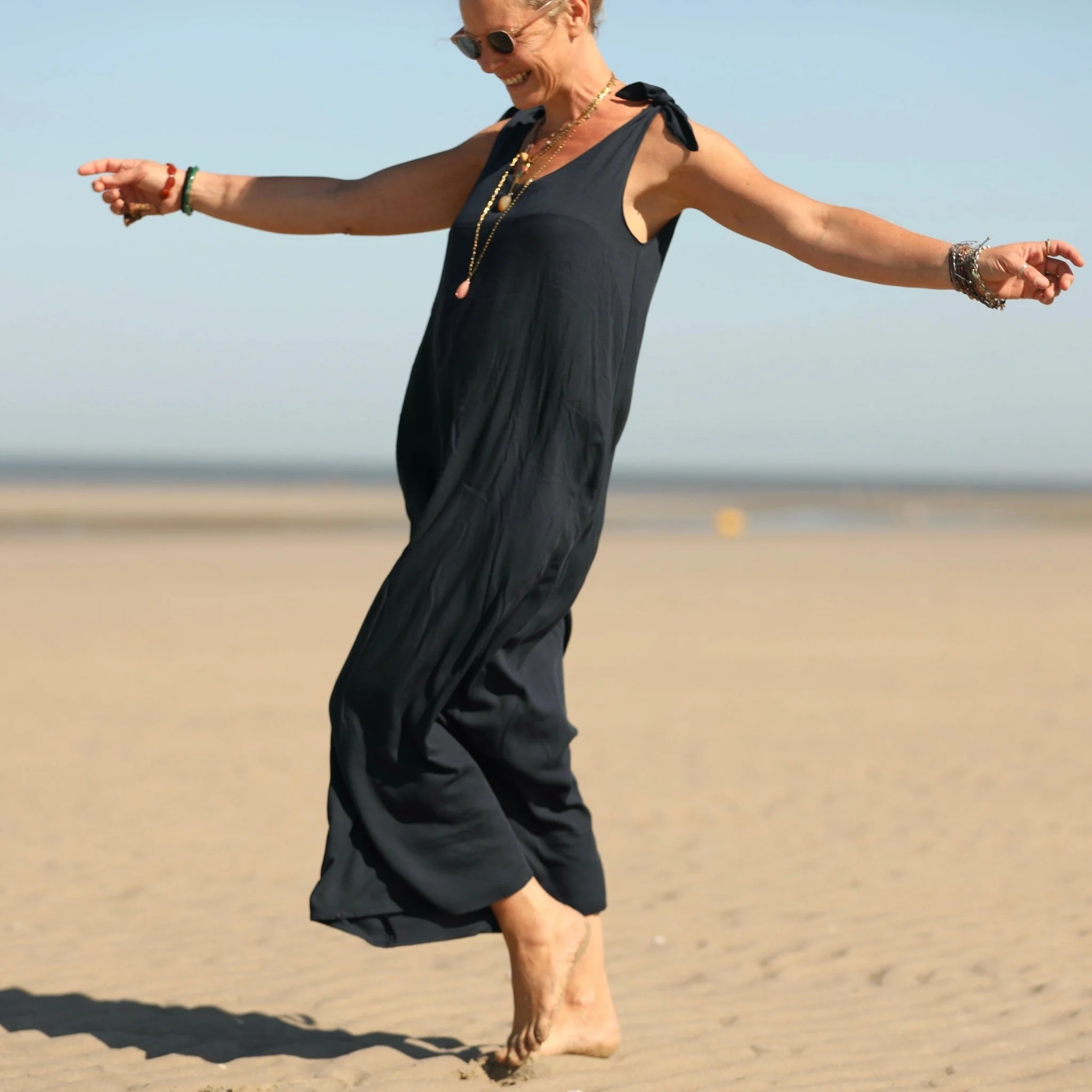 Robe Laëtitia - sergé de viscose bleu marine - Image 3