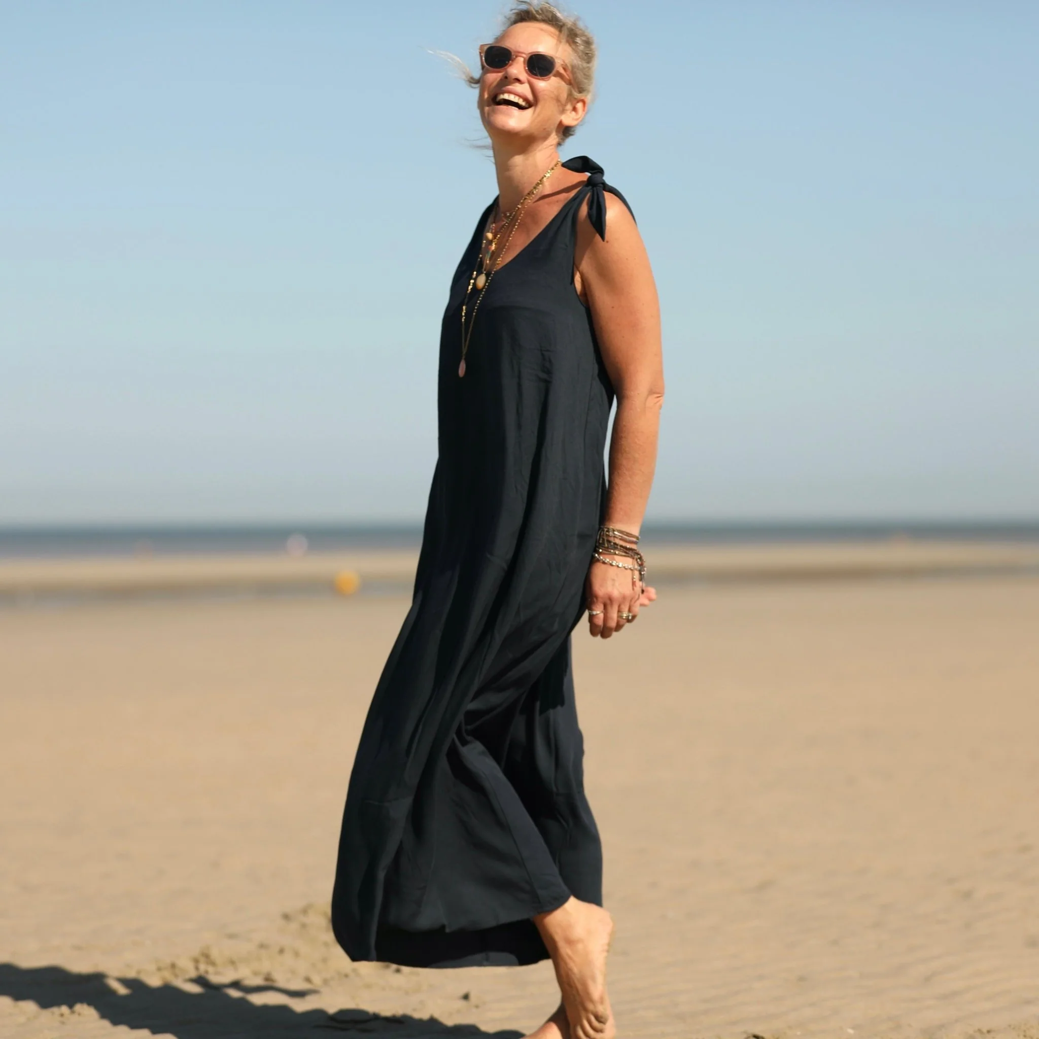 Robe Laëtitia - sergé de viscose bleu marine - Image 5
