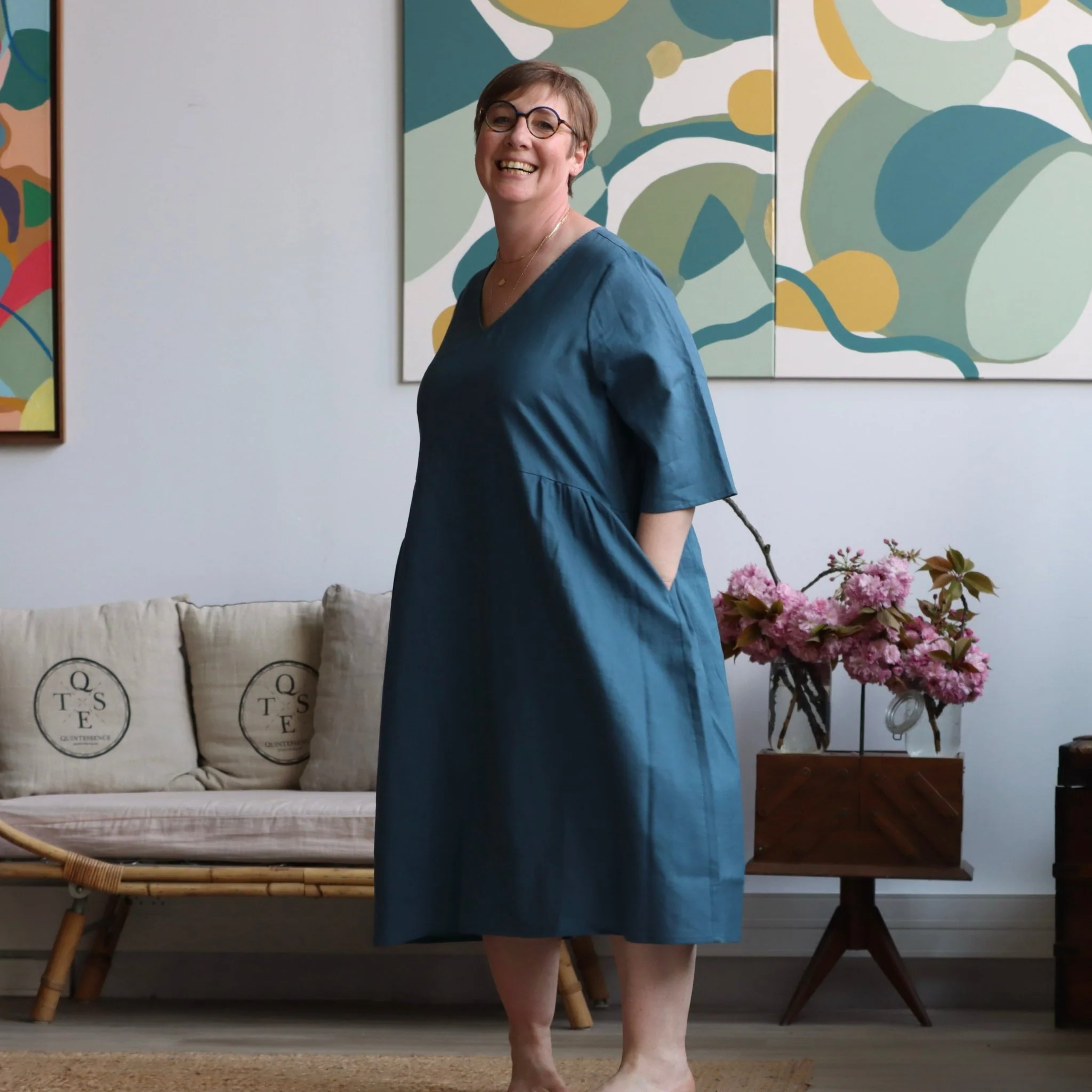 Prototype - Robe Lina - lin bleu navy - Image 3