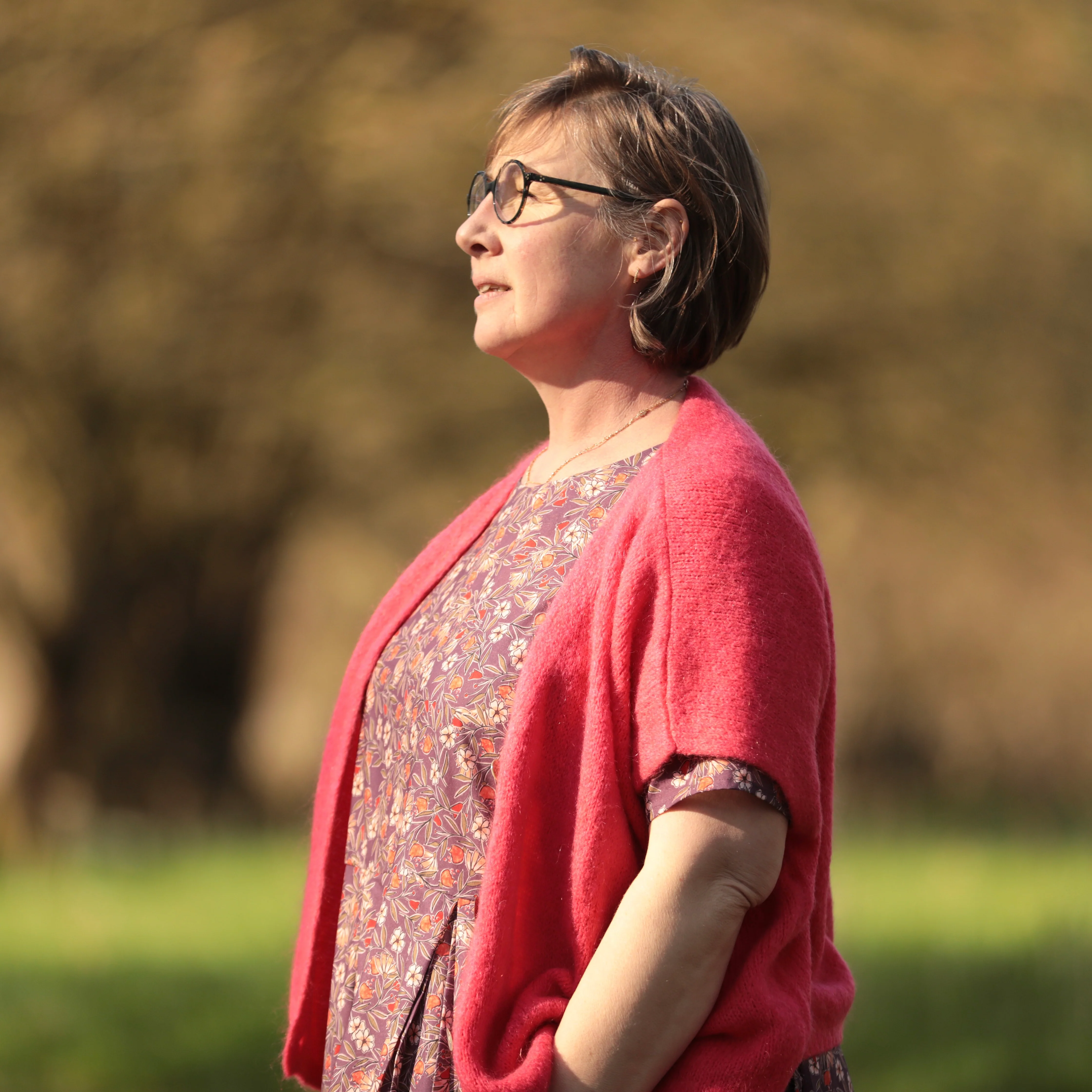 Robe Louisa - Coton fleurs d'aubergine - Image 16