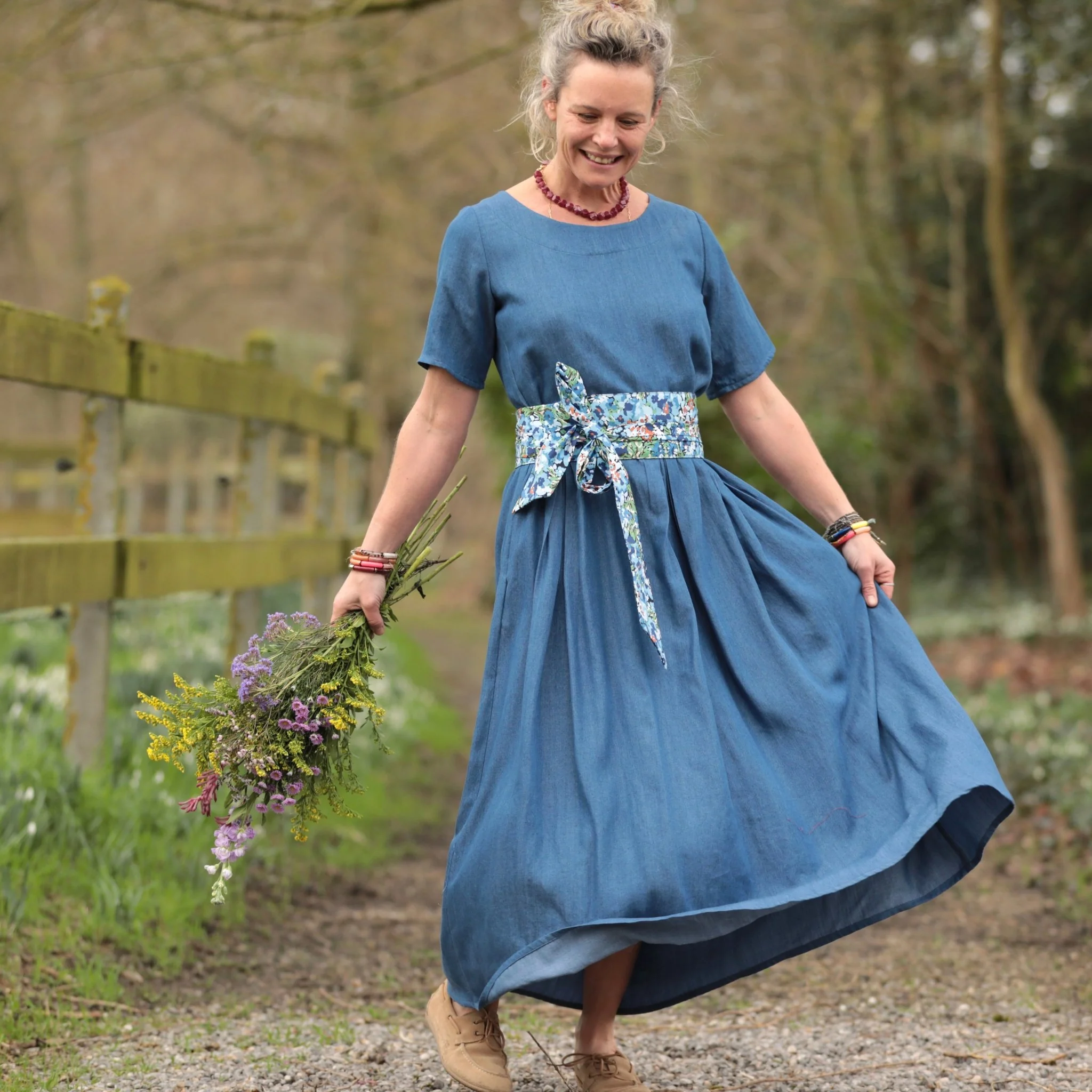 Robe Louisa - Lyocell denim bleu - Image 4