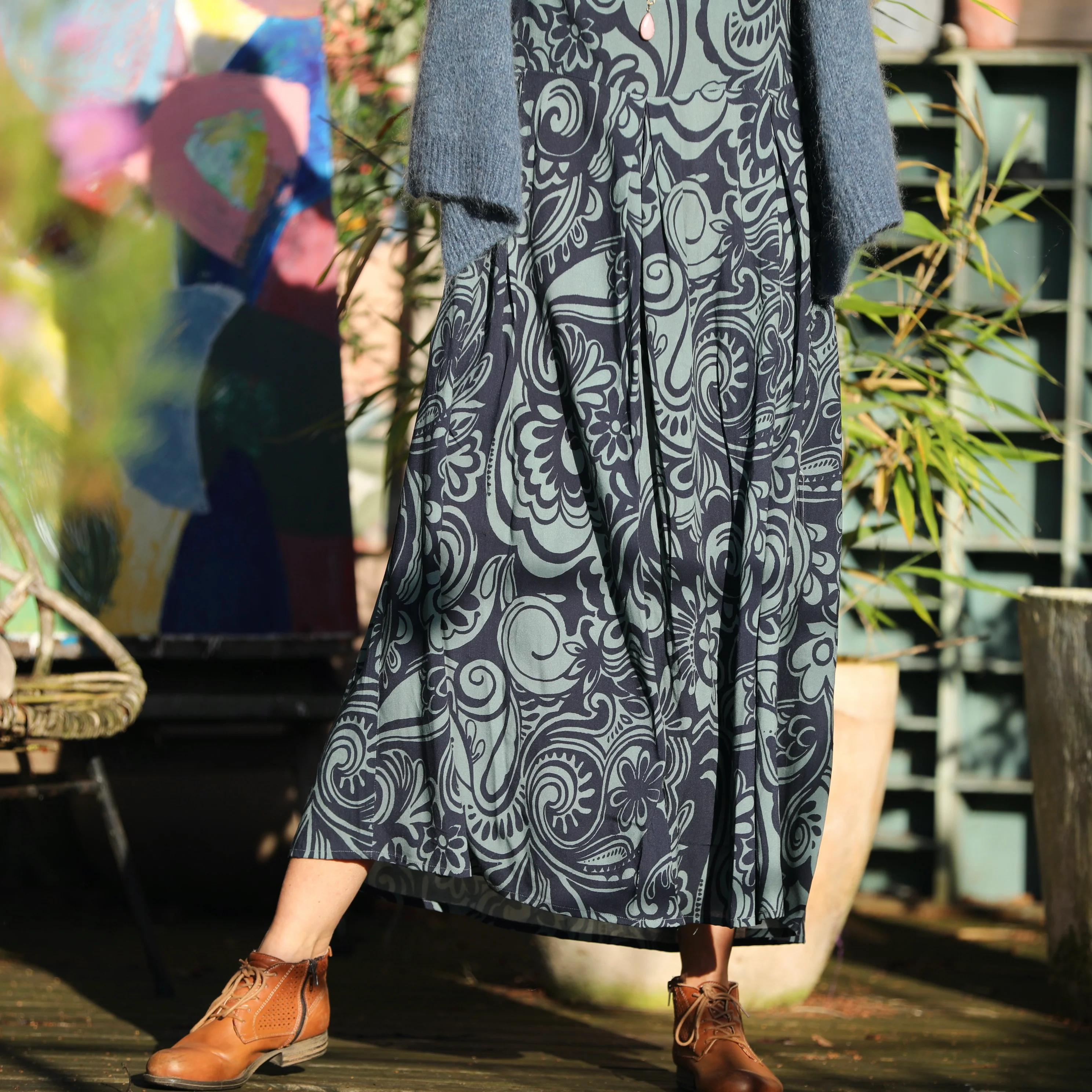 Robe Louisa manches 3/4 viscose floral - Image 2