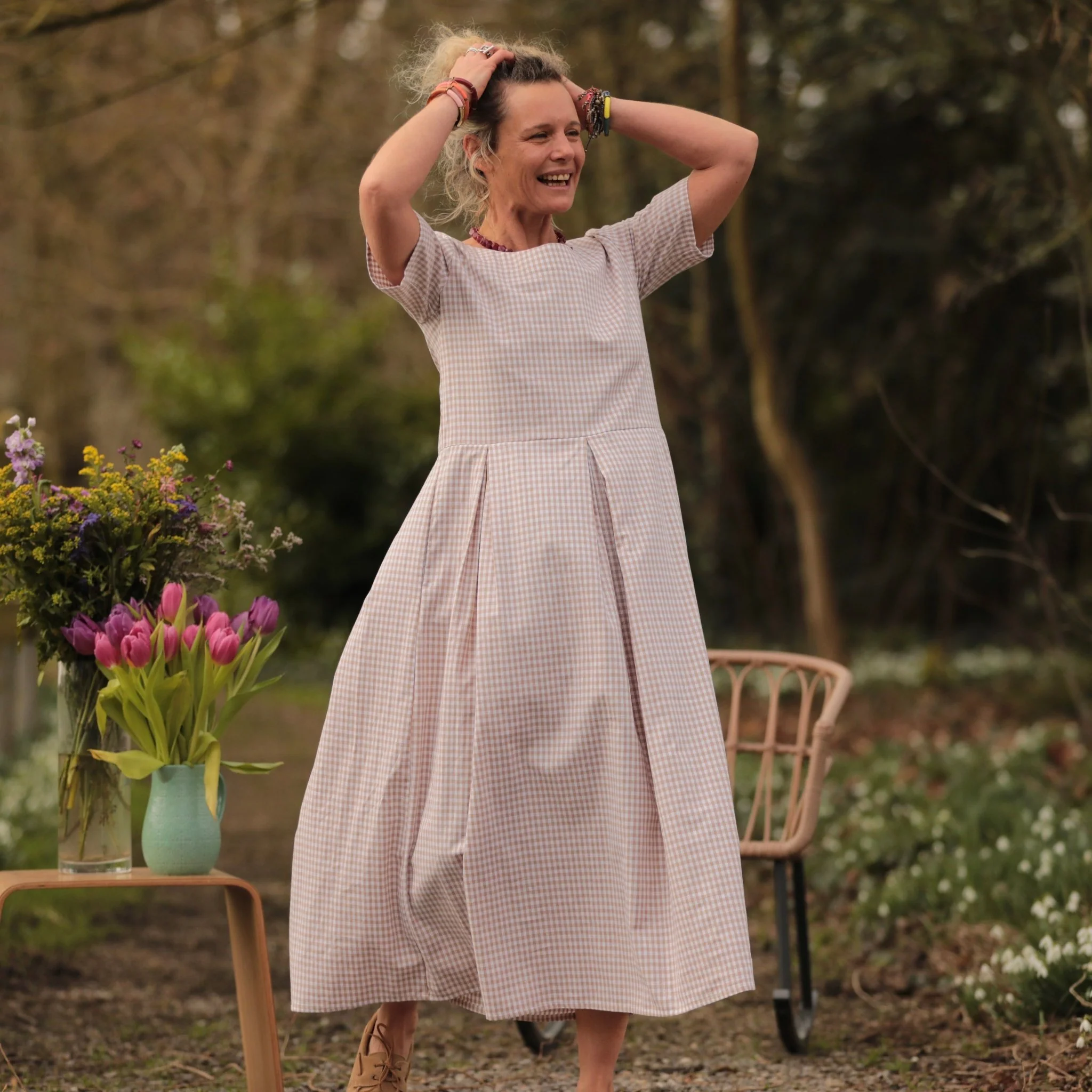 Robe Louisa - Vichy ficelle - Image 5