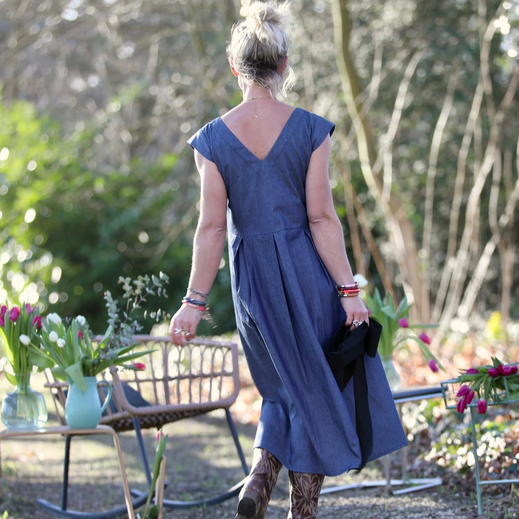 Robe Louison - jean de coton léger bleu brut - Image 9