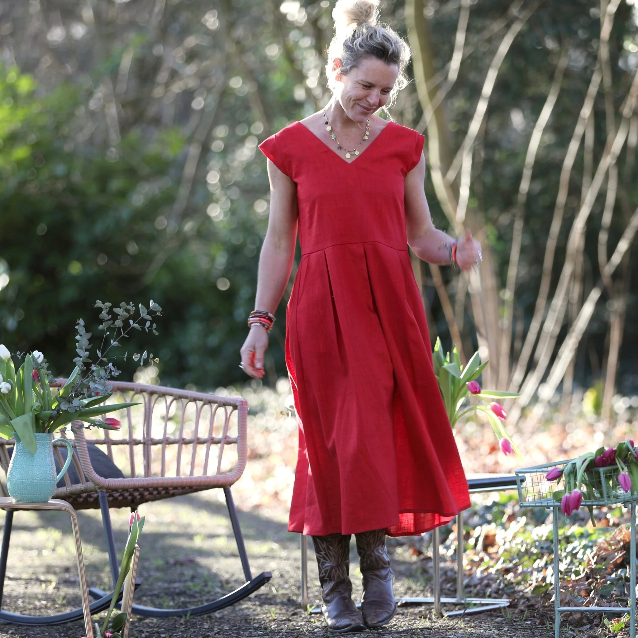 Robe Louison - lin coquelicot - Image 6