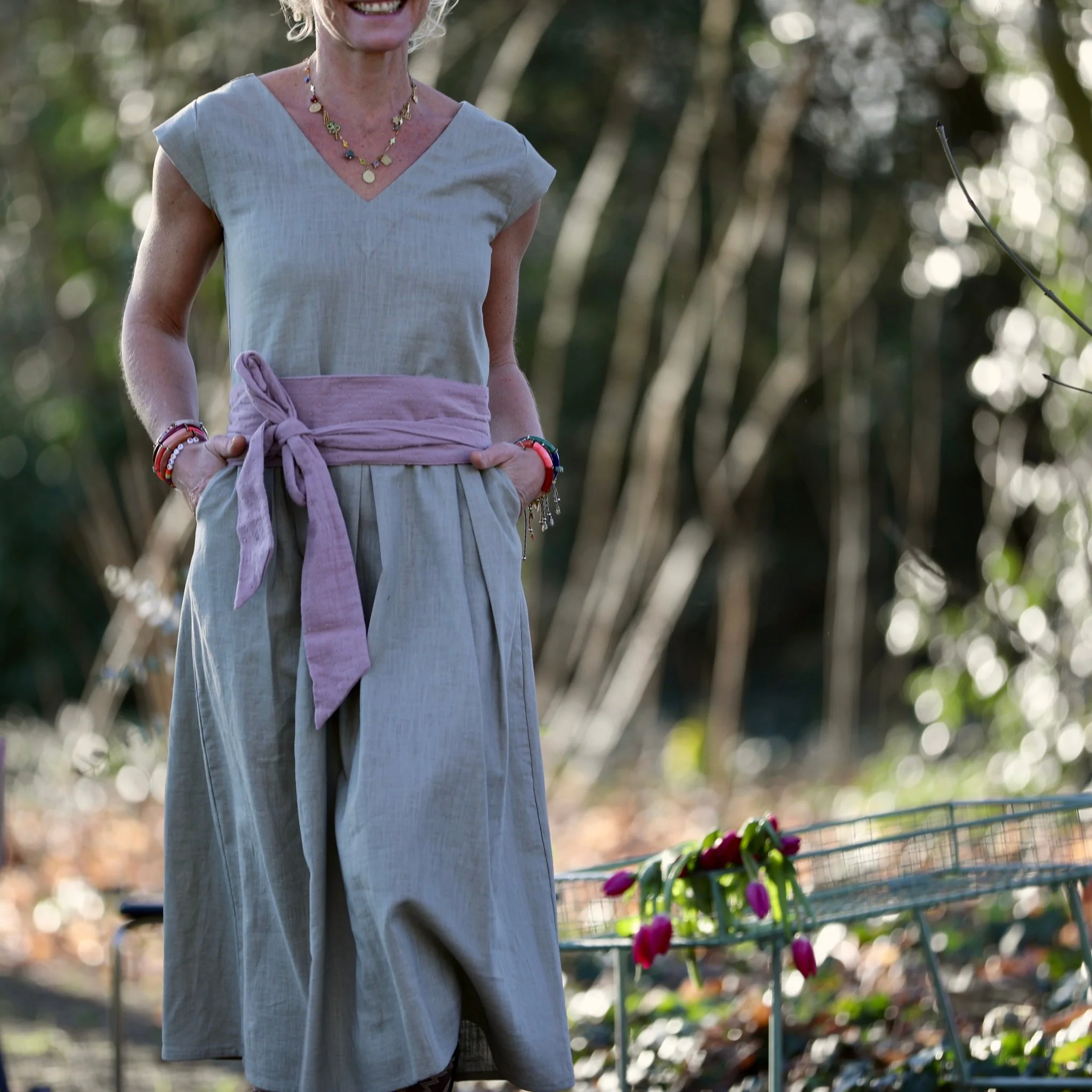 Robe Louison - Lin kaki clair - Image 5