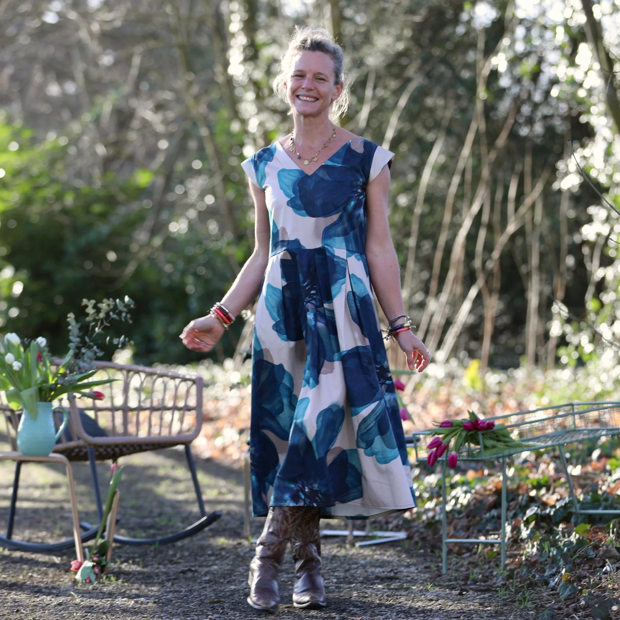 Robe Louison - satin de coton Jardin d’Hiver - Image 6