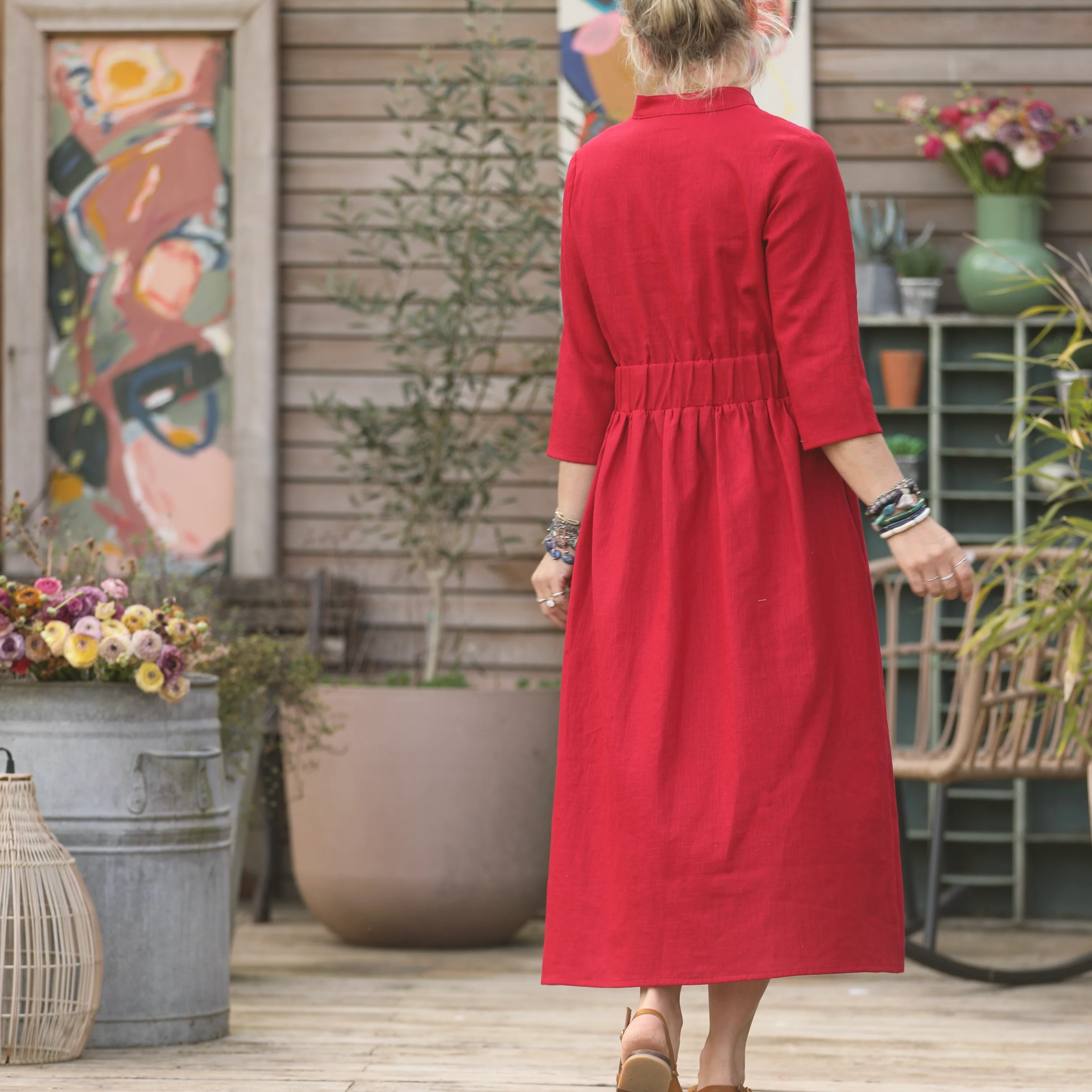 Robe Manon lin cerise - Image 10