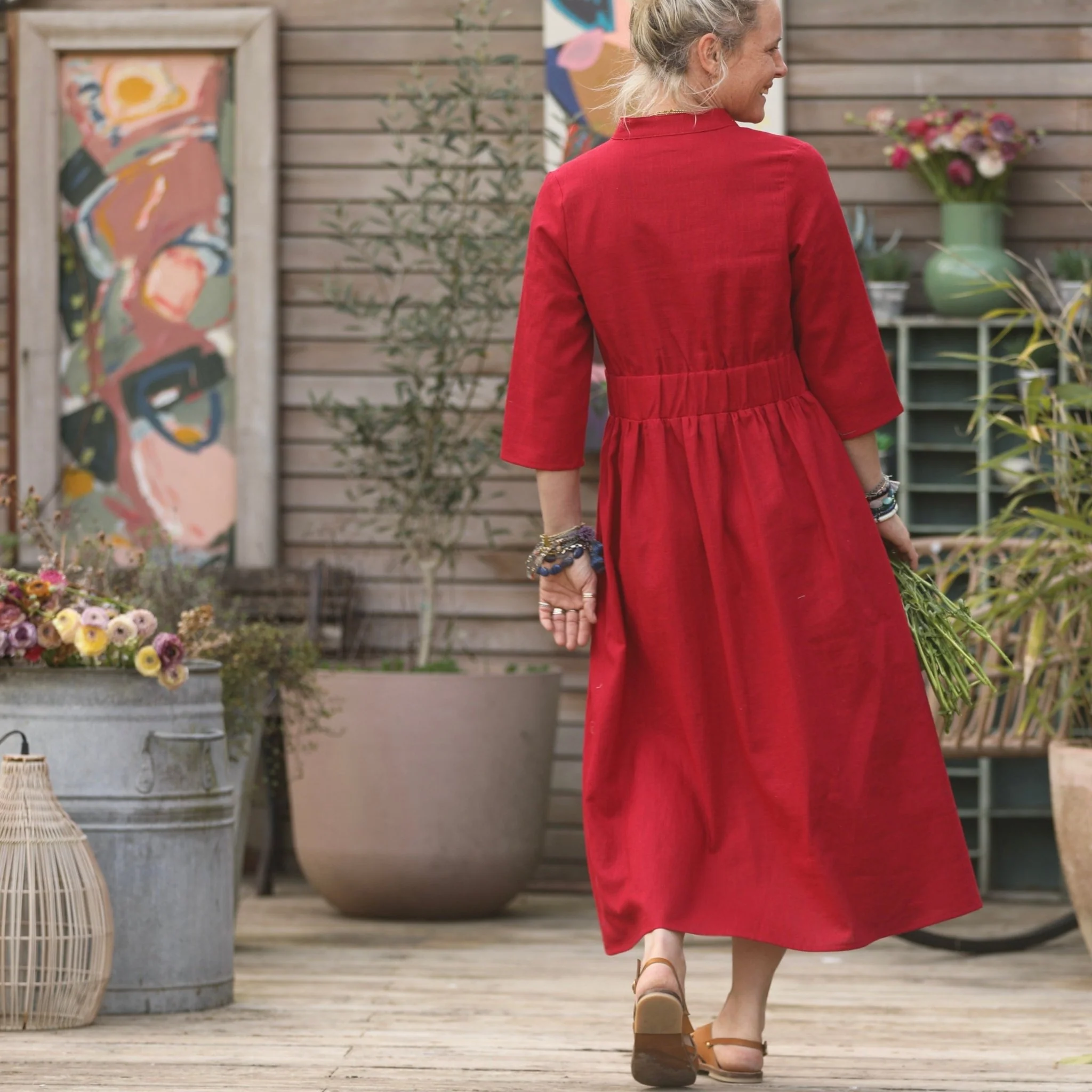 Robe Manon lin cerise - Image 3
