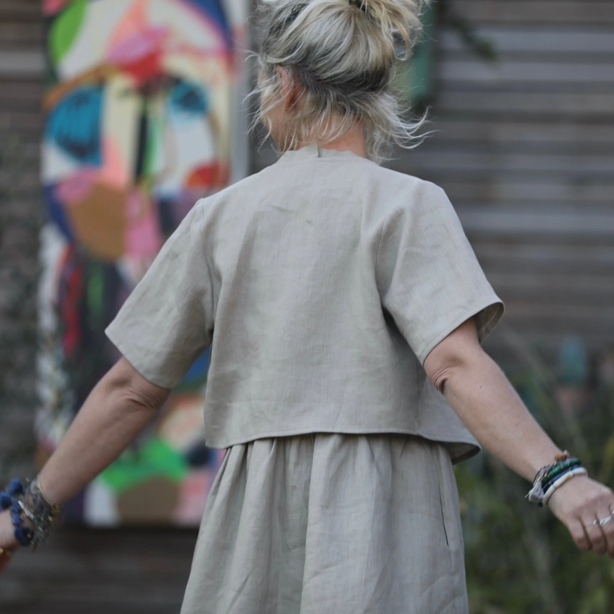 Robe Monique et son boléro en lin ficelle - Image 4