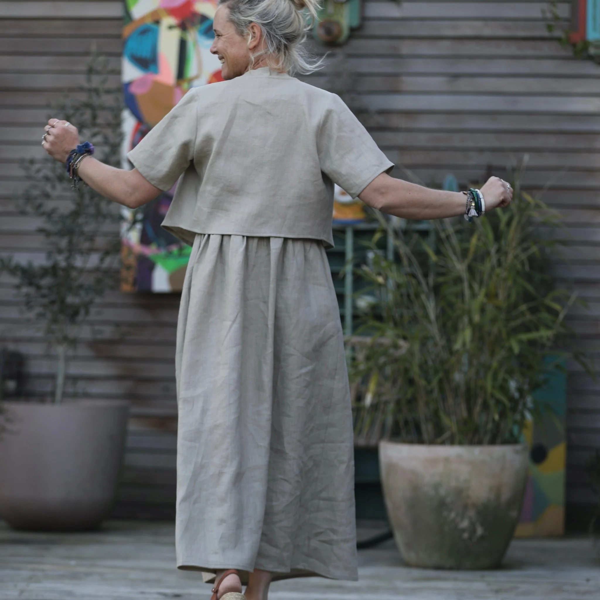Robe Monique et son boléro en lin ficelle - Image 6