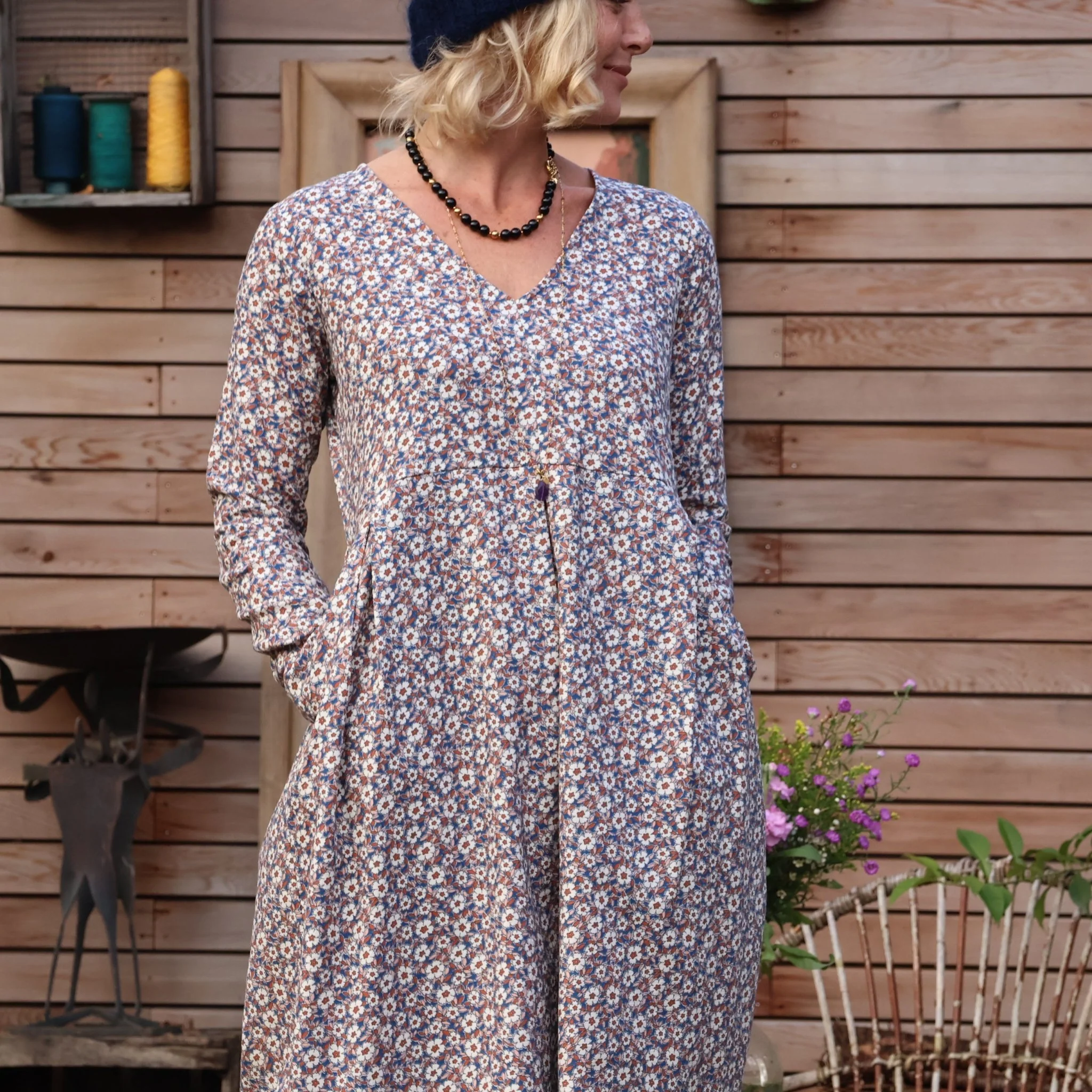 Robe Romane - coton texturé imprimé Mariane - Image 7