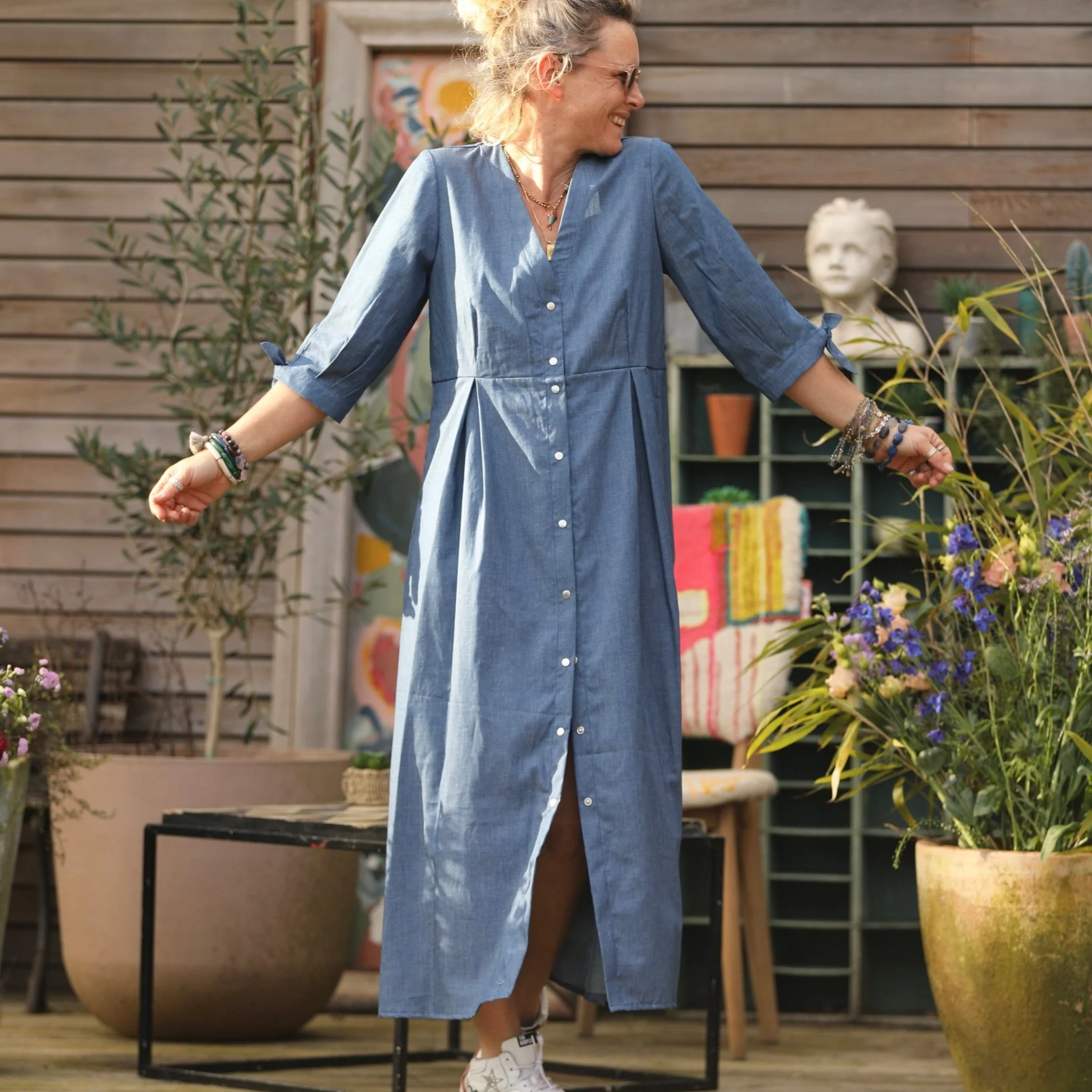 Robe Ryme - jean de coton léger bleu - Image 5