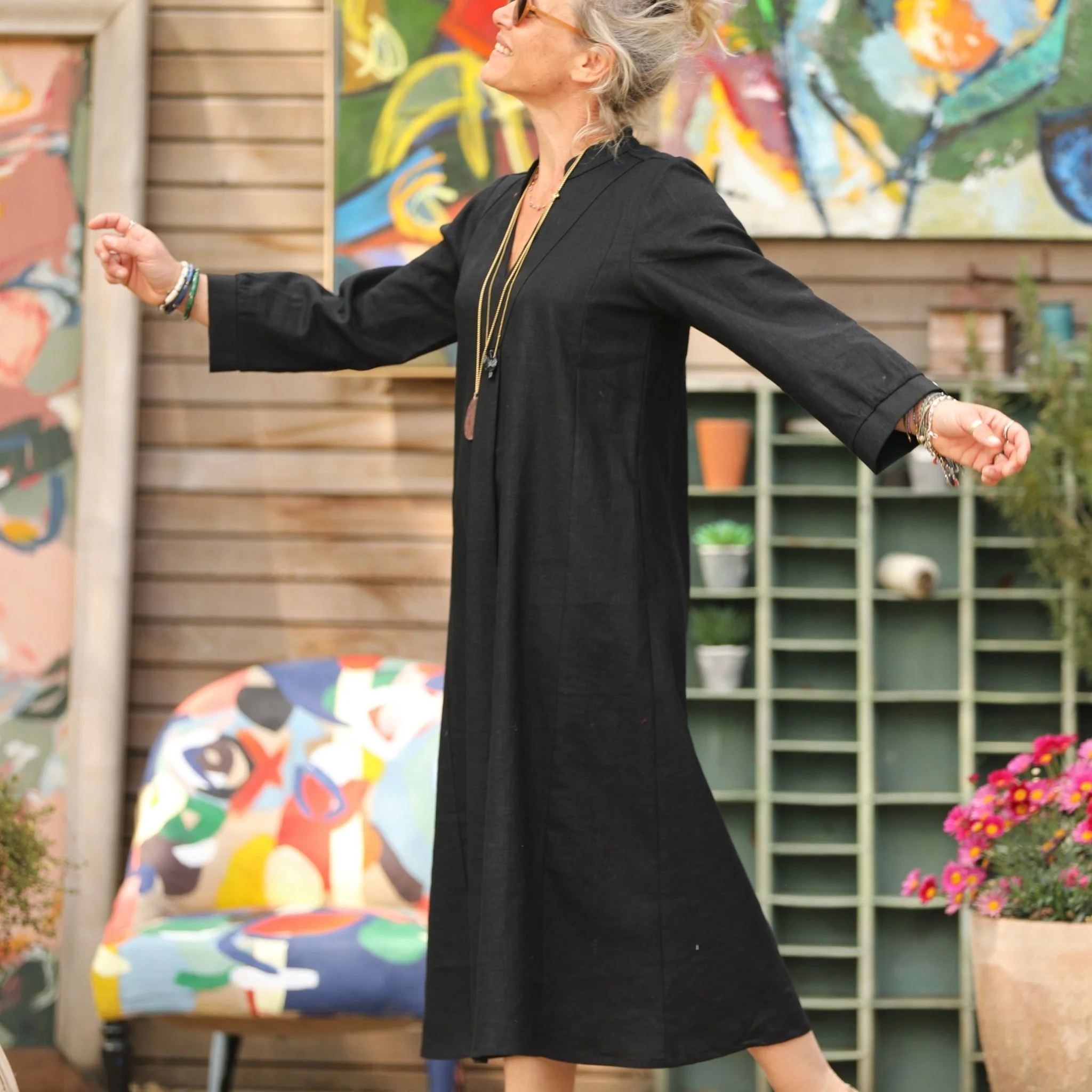 Robe Soizic - lin noir - Image 3