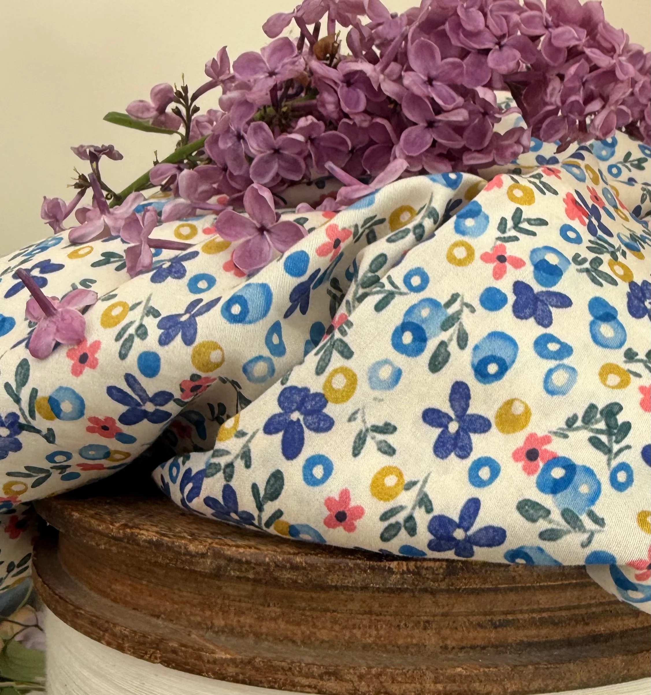 Robe Soizic - satin de coton fleurs de printemps - Image 2