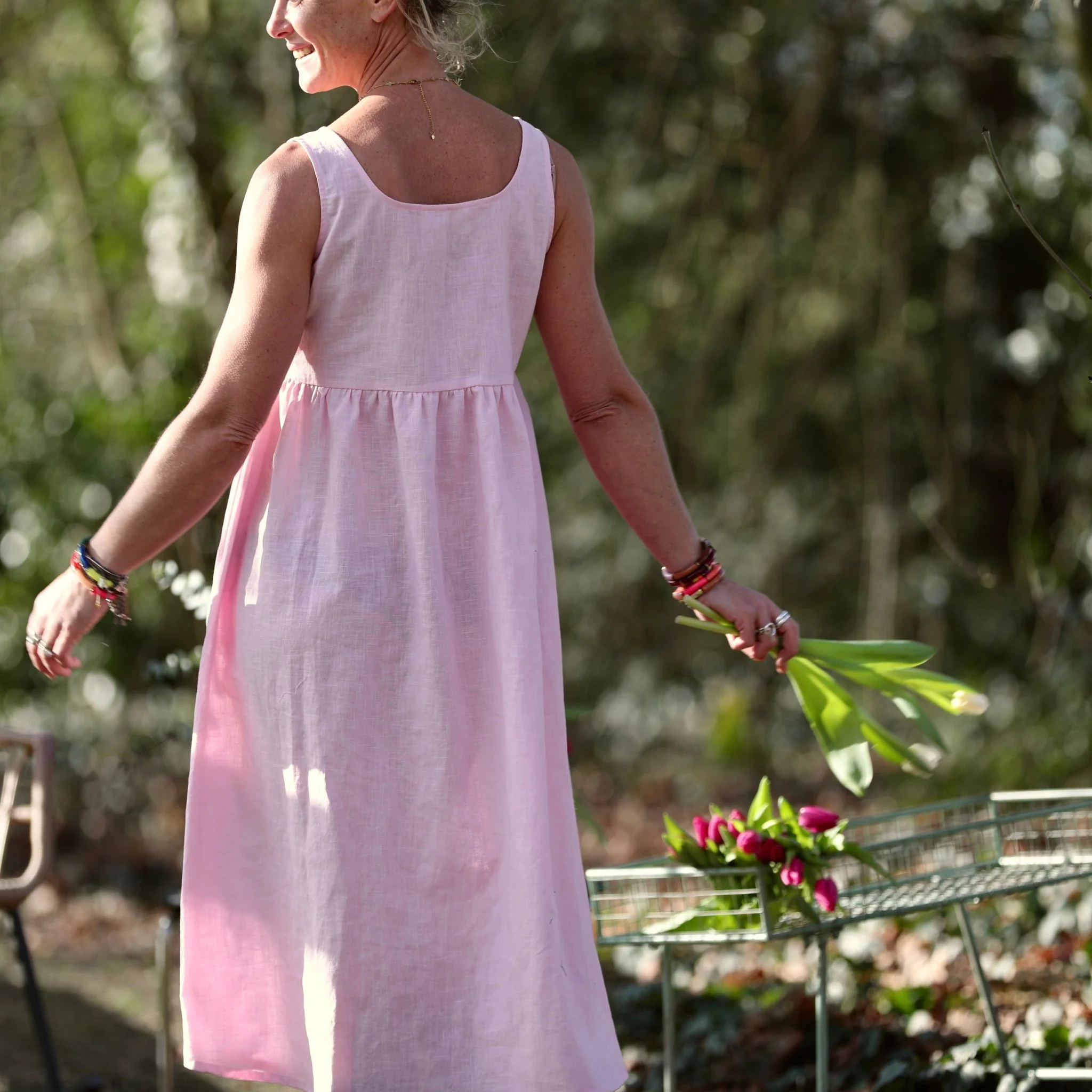 Robe Solène - Lin rose dragé - Image 5