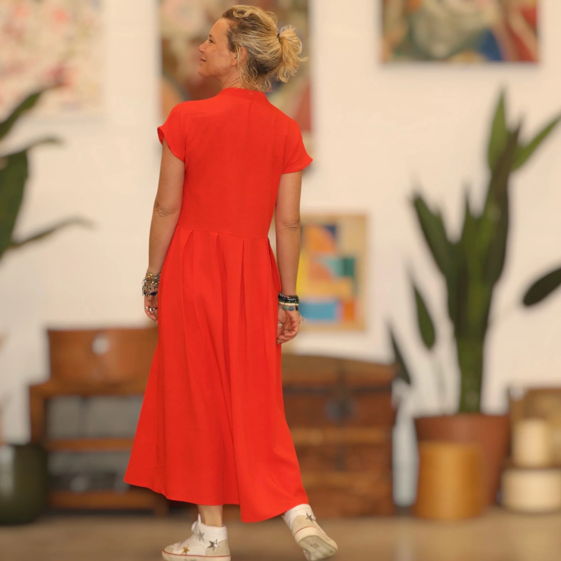 Robe Sylvette - vicose/lin orange crépuscule - Image 6