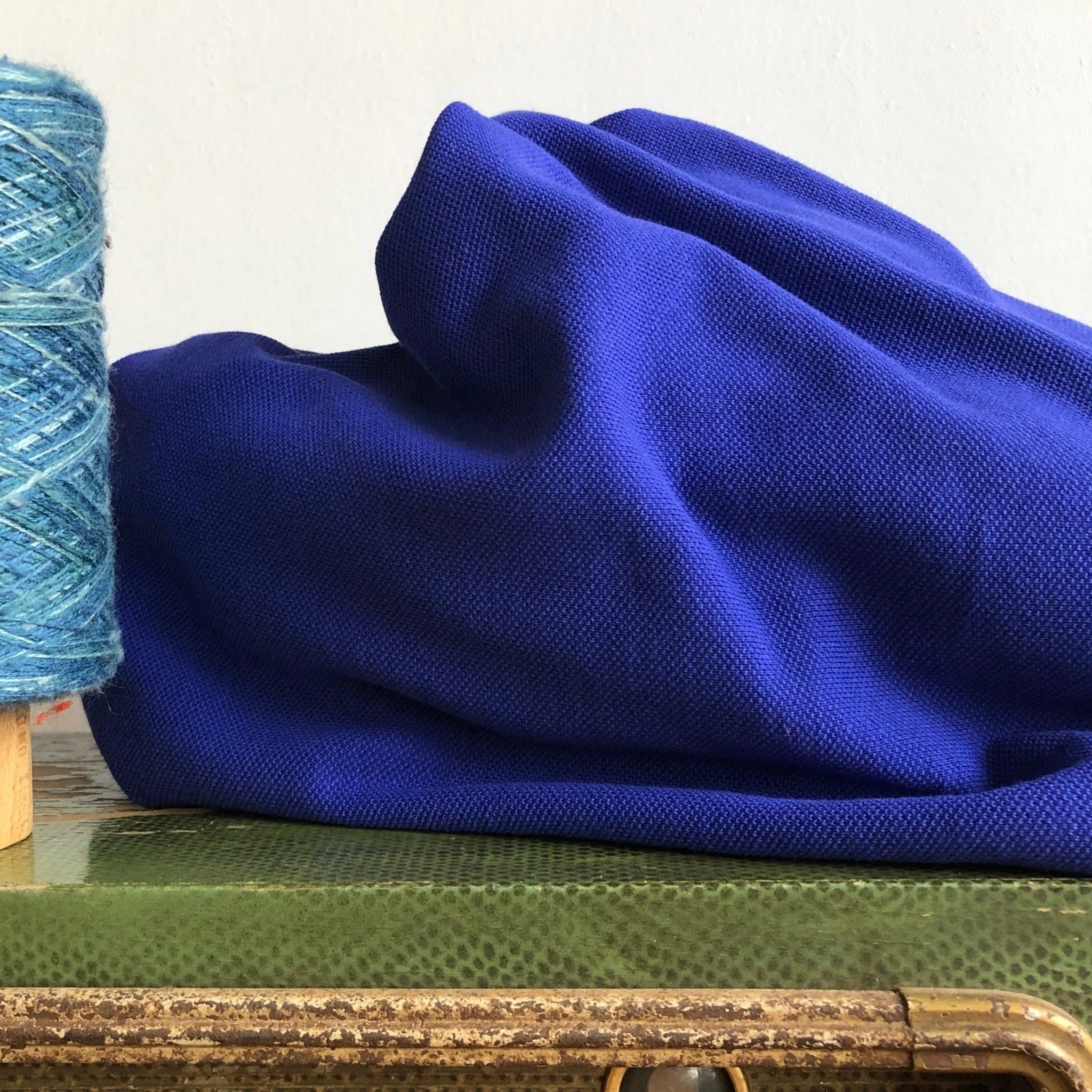 Robe Tia - Jersey piqué bleu Majorelle - Image 2
