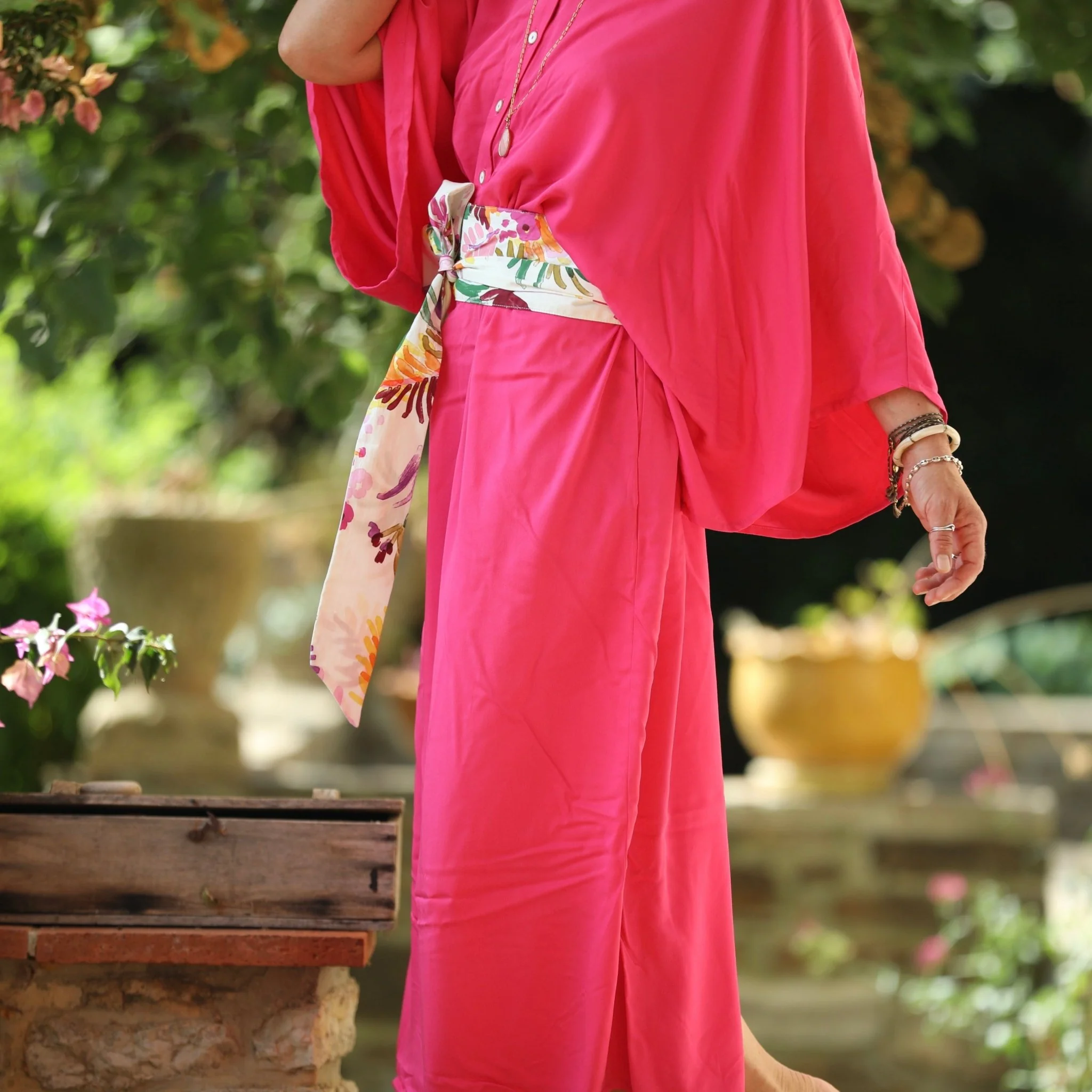 Robe Xiou viscose rose fushia - Image 3