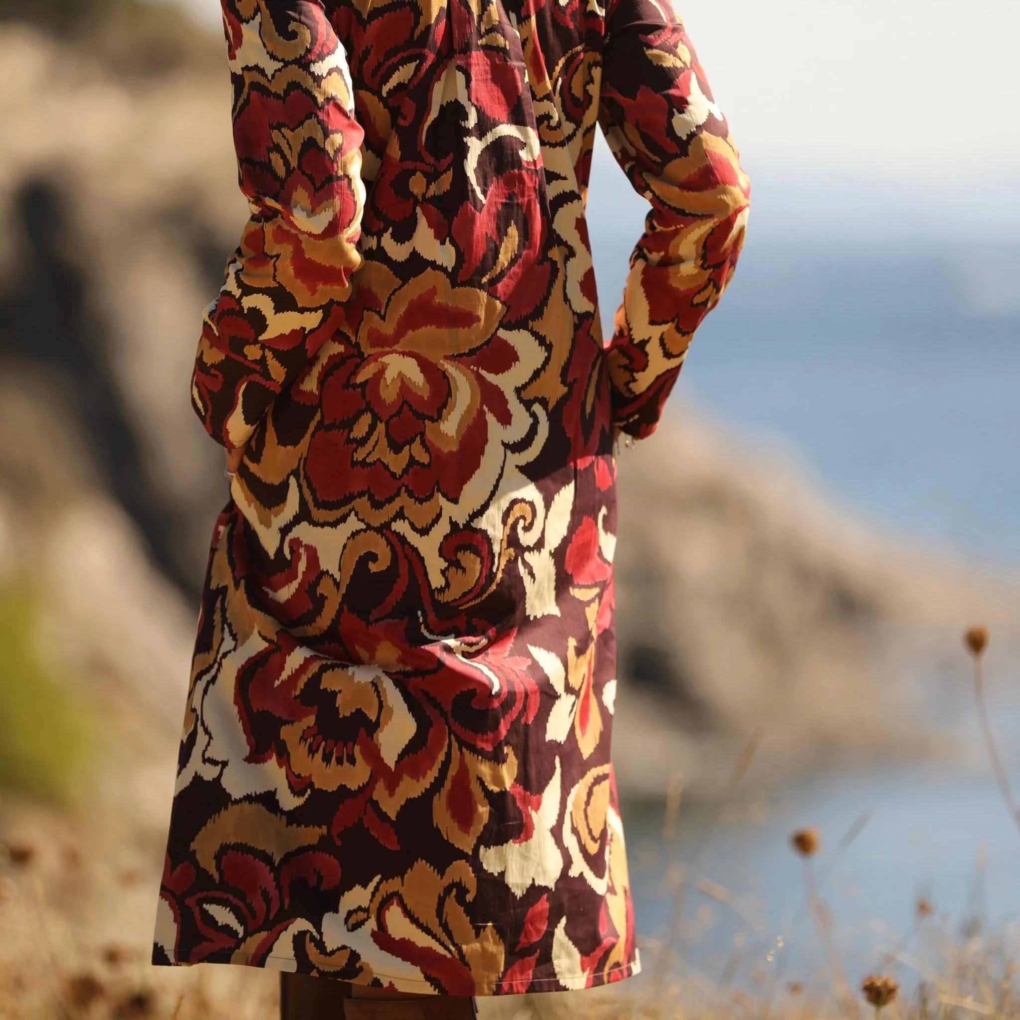 Robe Yuna - satin de coton Éclat Grenat - Image 8