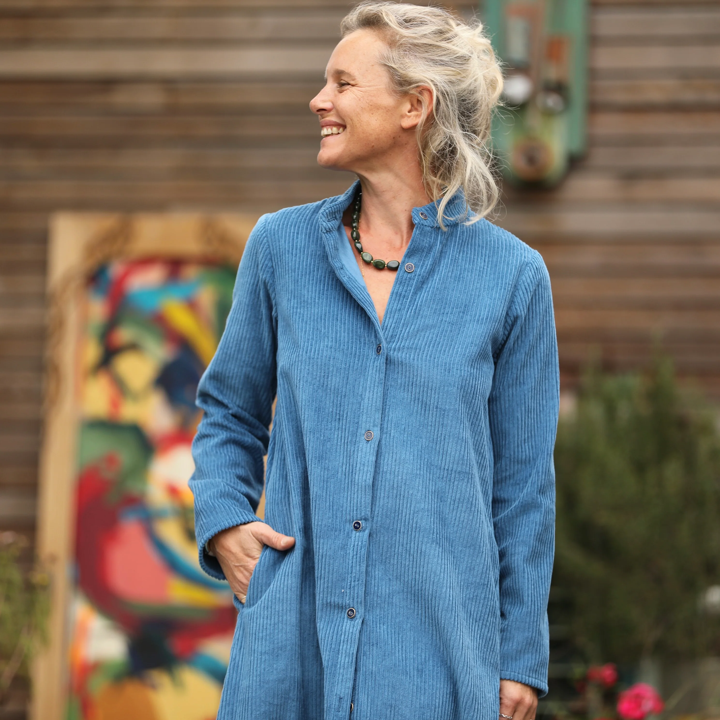 Robe Yuna - Velours côtelé navy - Image 6