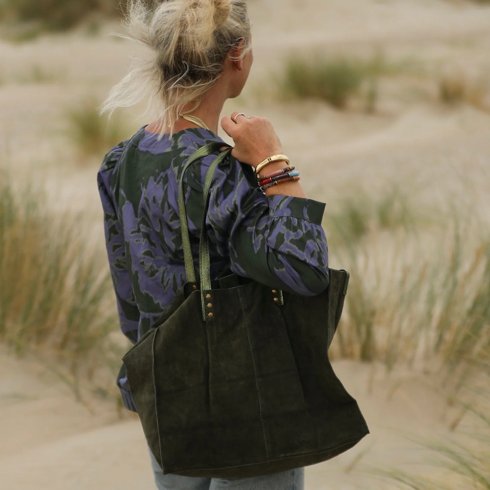 Sac Lisière – Cuir kaki - Image 6