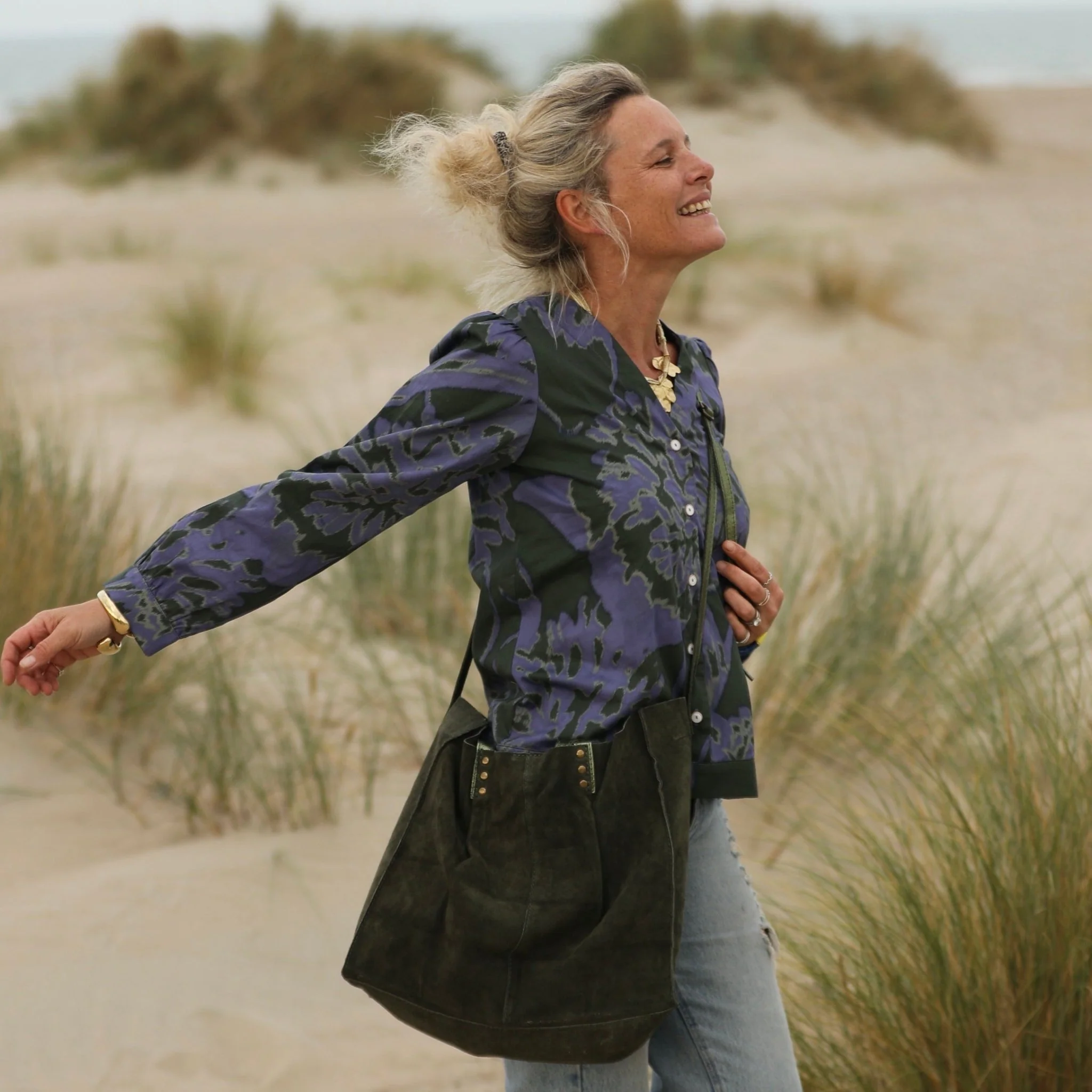 Sac Lisière – Cuir kaki - Image 8