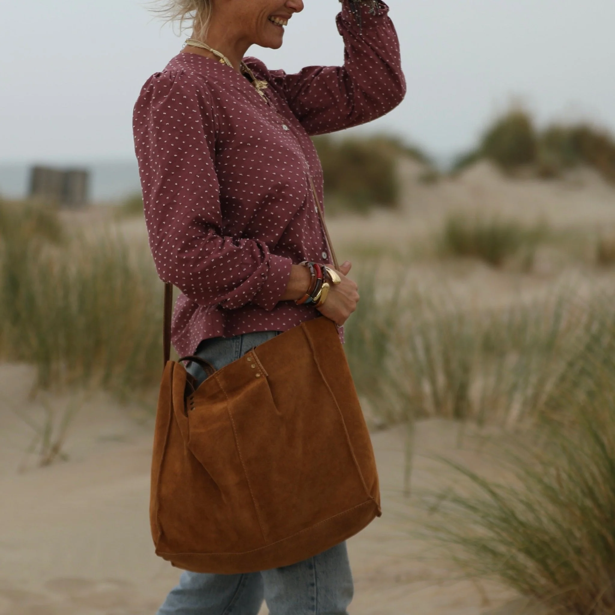 Sac Lisière – Cuir caramel - Image 4