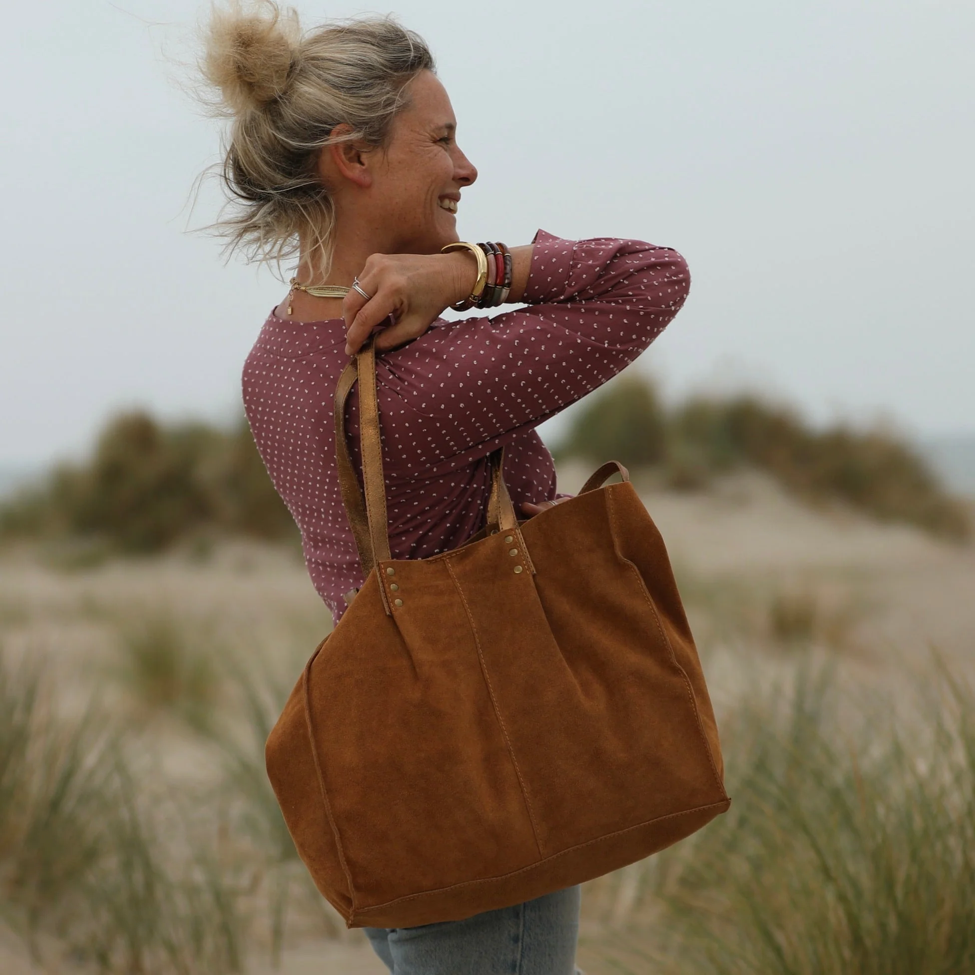 Sac Lisière – Cuir caramel - Image 6