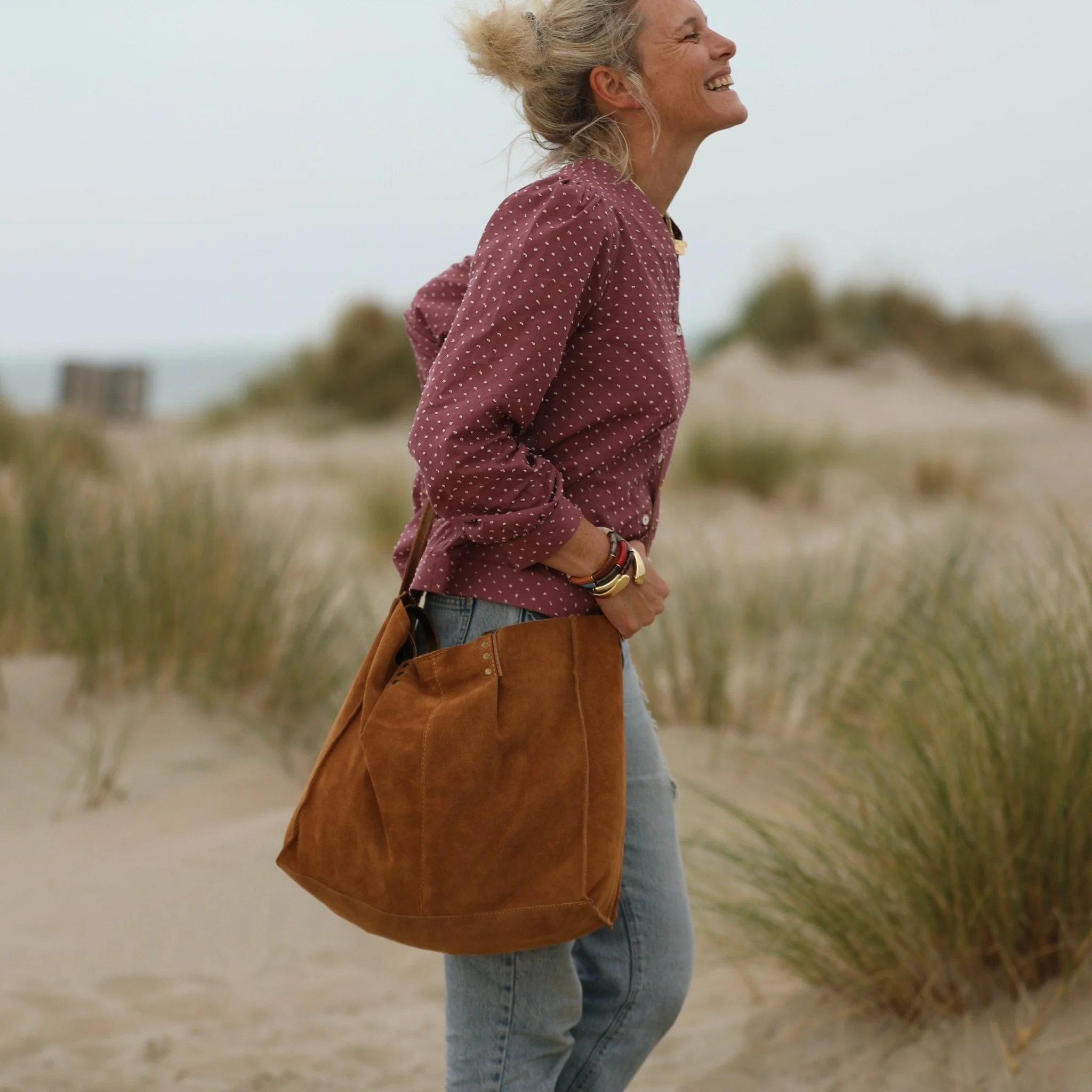 Sac Lisière – Cuir caramel - Image 7