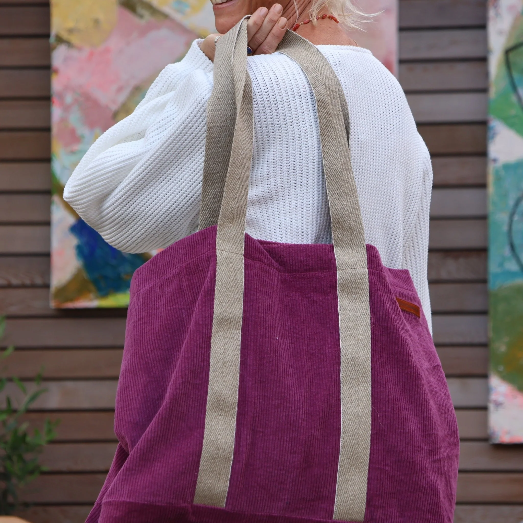 Sac Malo - Velours côtelé violine - Image 4
