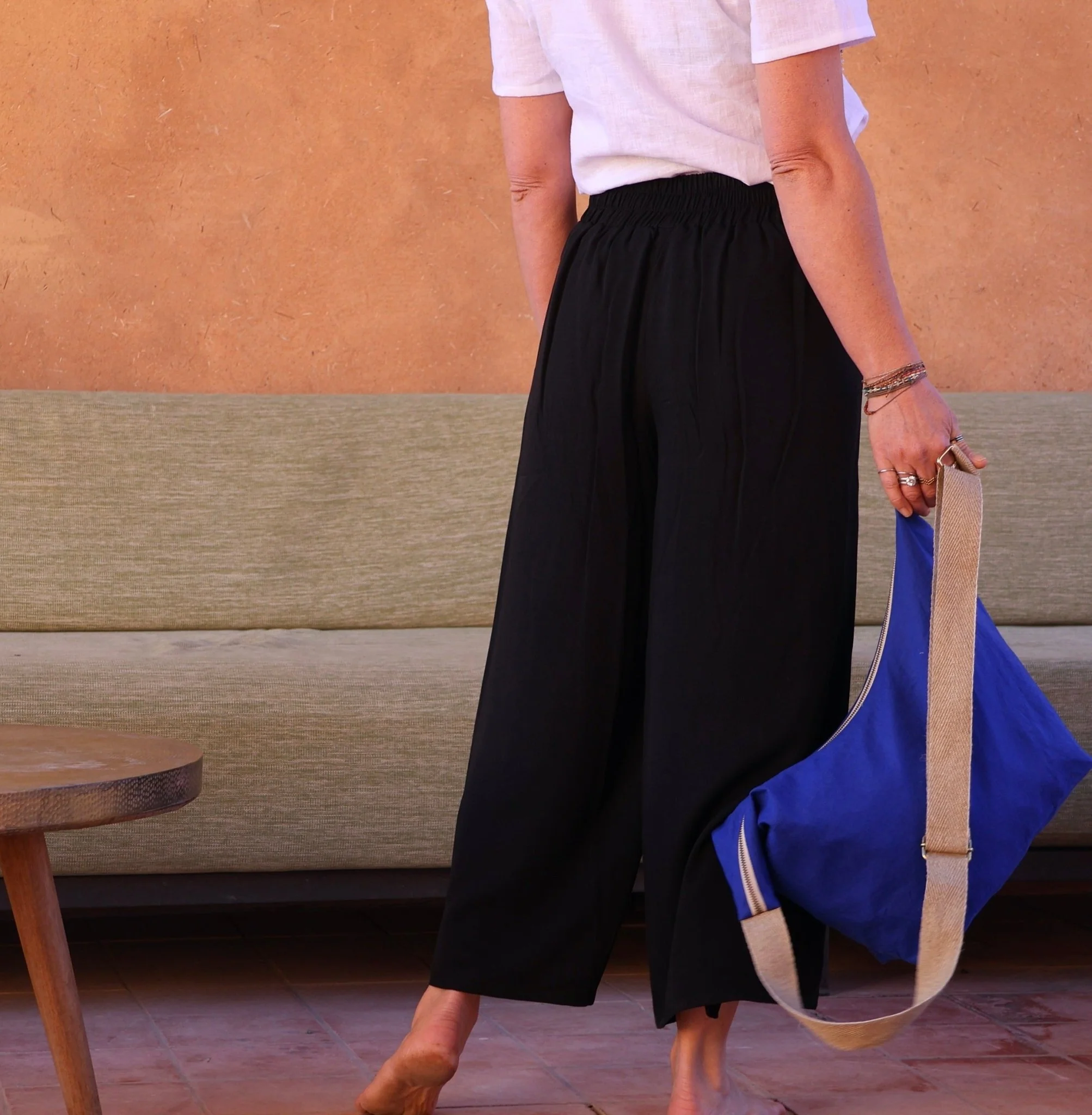 Sac Maud en lin bleu majorelle - Image 8