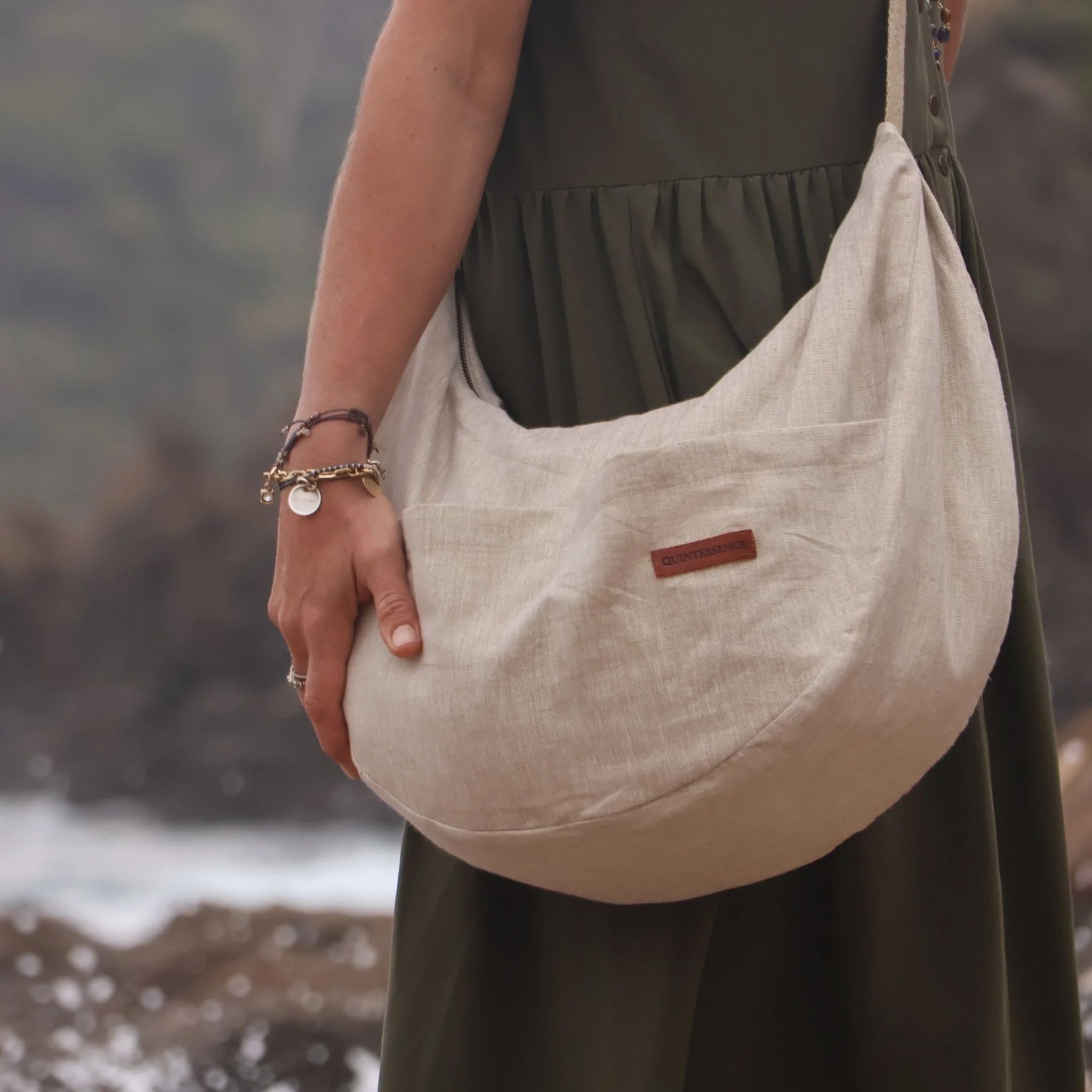 Sac Pia en lin naturel argent - Image 5
